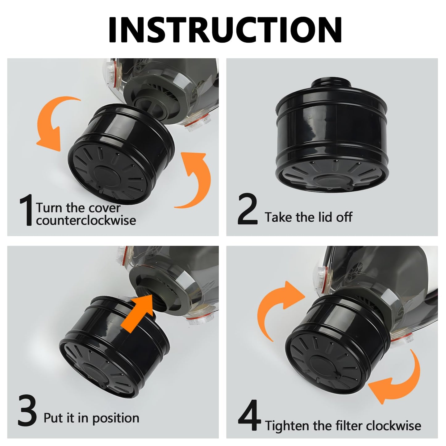 AMZYXUAN 4Pack 40mm Gas Mask Filters - Gas Mask Filter for Gas Mask - 40mm Activated Carbon Filter Against Vapors Dust Paint Spray Welding