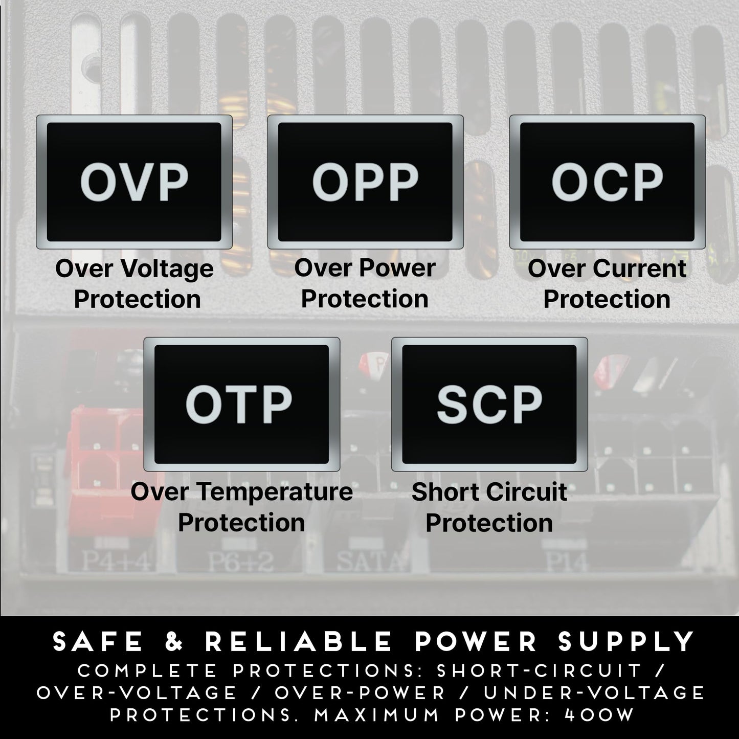 Apevia ITX-PFC400W Mini ITX/Flex ATX / 1U 400W Fully Modular Power Supply, Full Range Active PFC 90-264V, AC for POS AIO System Desktop Gaming Server Small Form Factor (Flex ITX) Computer PSU