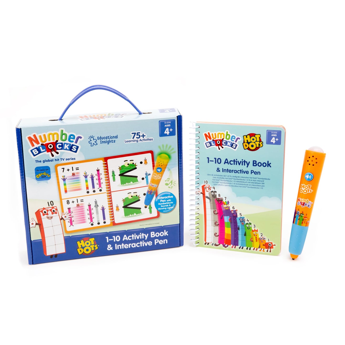 Educational Insights Hot Dots Numberblocks Workbook Numbers 1-10 with Interactive Pen, 75+ Activities, Gift for Kids Ages 4+