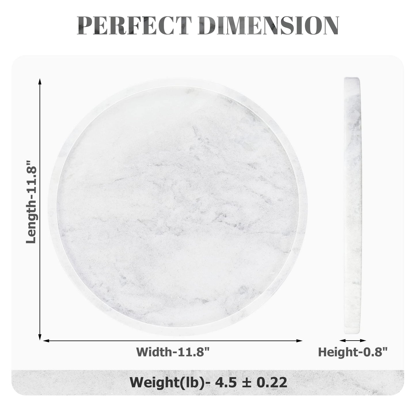 Koville African Natural Marble Tray for Bathroom Countertop, 11.8" Diam Round Marble Tray for Kitchen Counter, Coffee Table Serving Tray, Perfume Jewelry Tray Decorative Vanity Tray (Namib Fantasy)