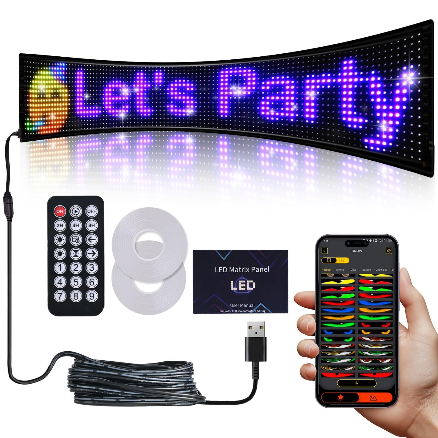 36.2"x7.6" Large Bright LED Sign, Programmable LED Scrolling Sign, Custom Flexible LED Store Sign with App Control DIY Text Pattern Animation, LED Digital Sign for Store Window Advertising Hotel