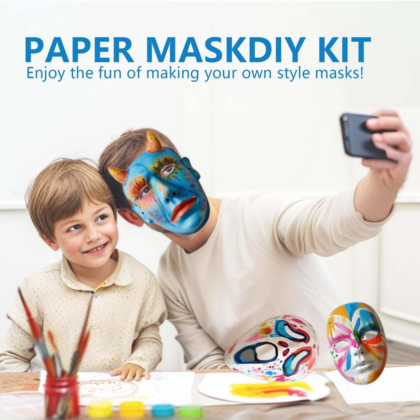 Lynkaye White Plain Masks,16 pcs DIY Unpainted Masquerade Masks Craft Mardi Gras Dance Cosplay Party Mask Costume (16 Pcs) (16pcs Cartoon)