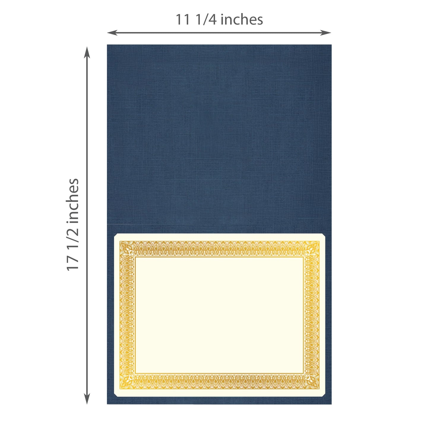 Geographics Navy Blue Linen Certificate Award Kit with Gold Foil Seals & Ivory Cardstock Certificates, 8.5″ x 11″, 75-Piece Recognition Set