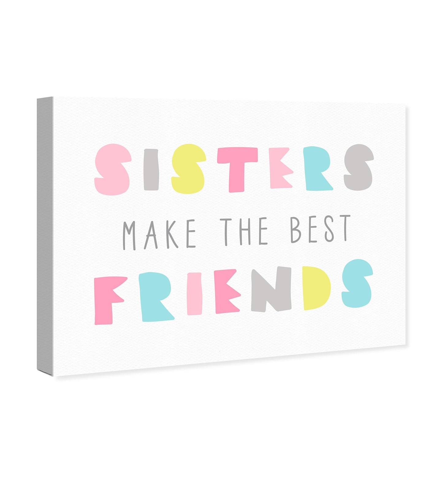 Wynwood Studio Typography and Quotes Wall Art Canvas Prints '27202 Best Friend Sisters Bright' Home Décor, 36 in x 24 in, Stretched 3/4 inch