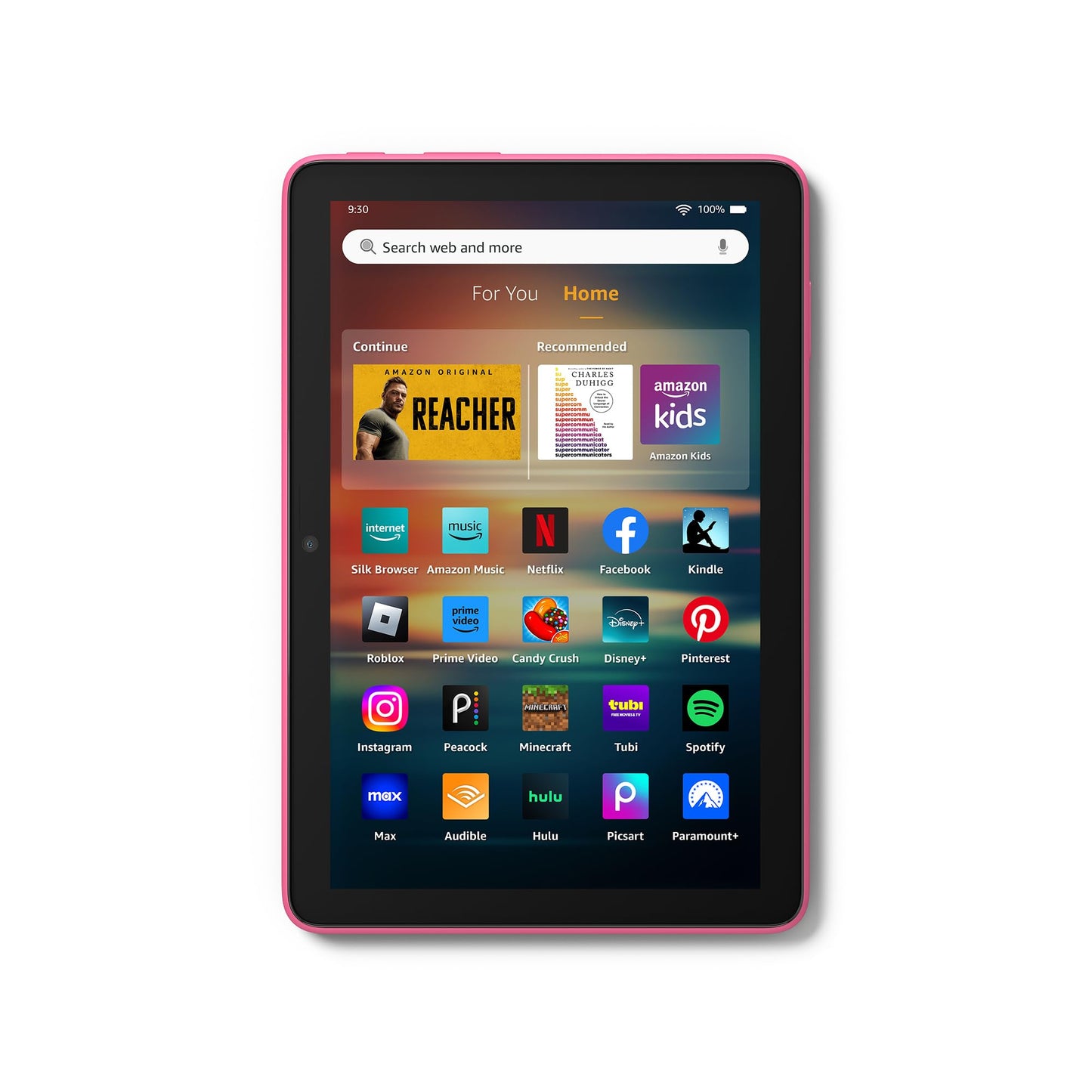 Amazon Fire HD 8 Tablet (32GB Hibiscus) + Standing Cover (Hibiscus)
