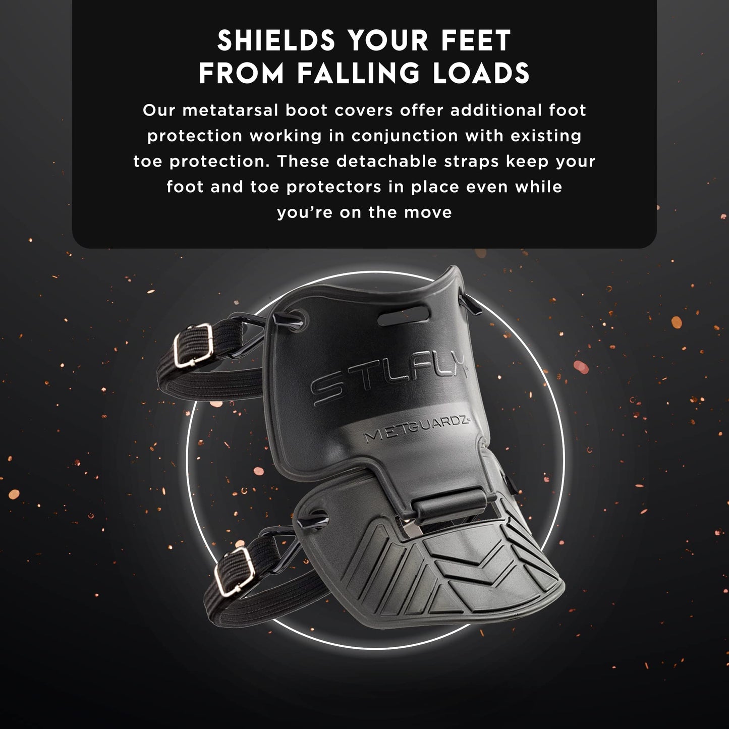 STLFLX - MetGUARDZ™ Metatarsal Guard for Safety Boots and Shoes, Shoe/Work Boot Metatarsal Protector with Straps Set, SEN 605, Pull On Version