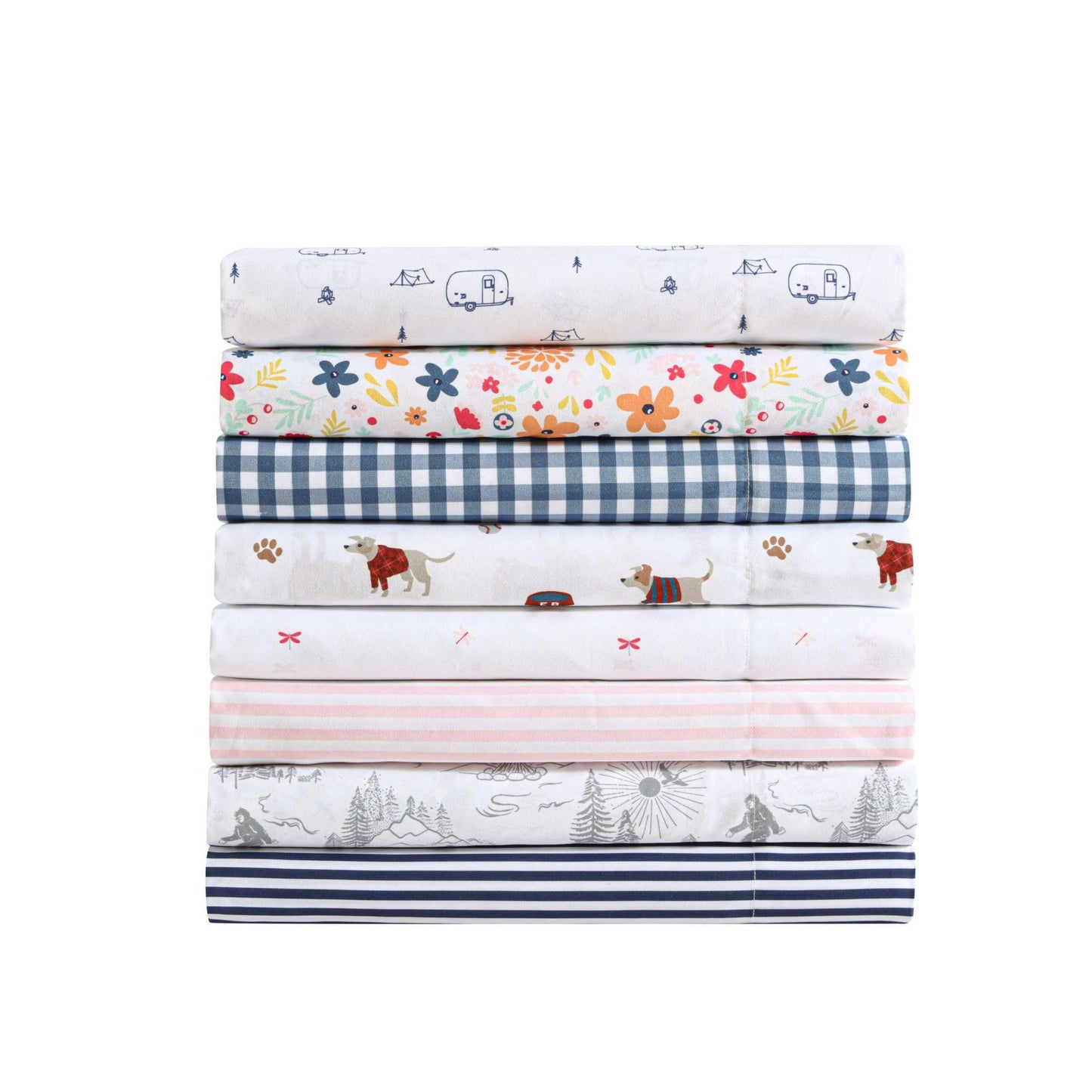 Eddie Bauer Kids - Queen Sheet Set, Ultra-Soft Microfiber Bedding with Fully Elastic Fitted Sheet, Kids Bed Set with Pillowcases, Easy Care Bedding (Little Stripe)