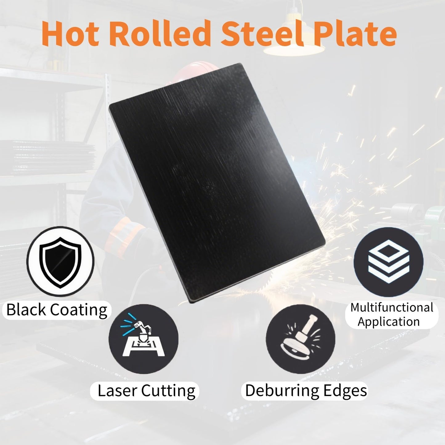 1Pack 1/4" A36 Steel Plate-12" x 24"Hot Rolled Steel Sheet,Weldable Metal Square Steel
