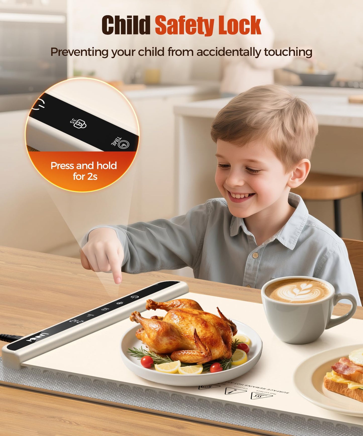 Warming Mat for Food, 6 Temperature & 6 Timer Settings,Food Warmer Chafing Dishes for Buffet,Gatherings,Parties,Everyday Use