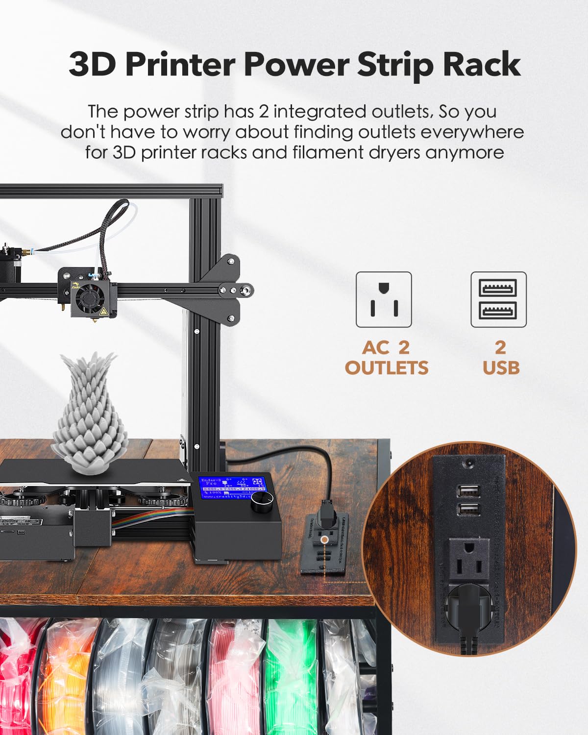 3D Printer Stand with Filaments Storage,Suitable for Small 3D Printers,3D Printer Table/Cart/Desk Suitable for Workshops, Homes and Offices