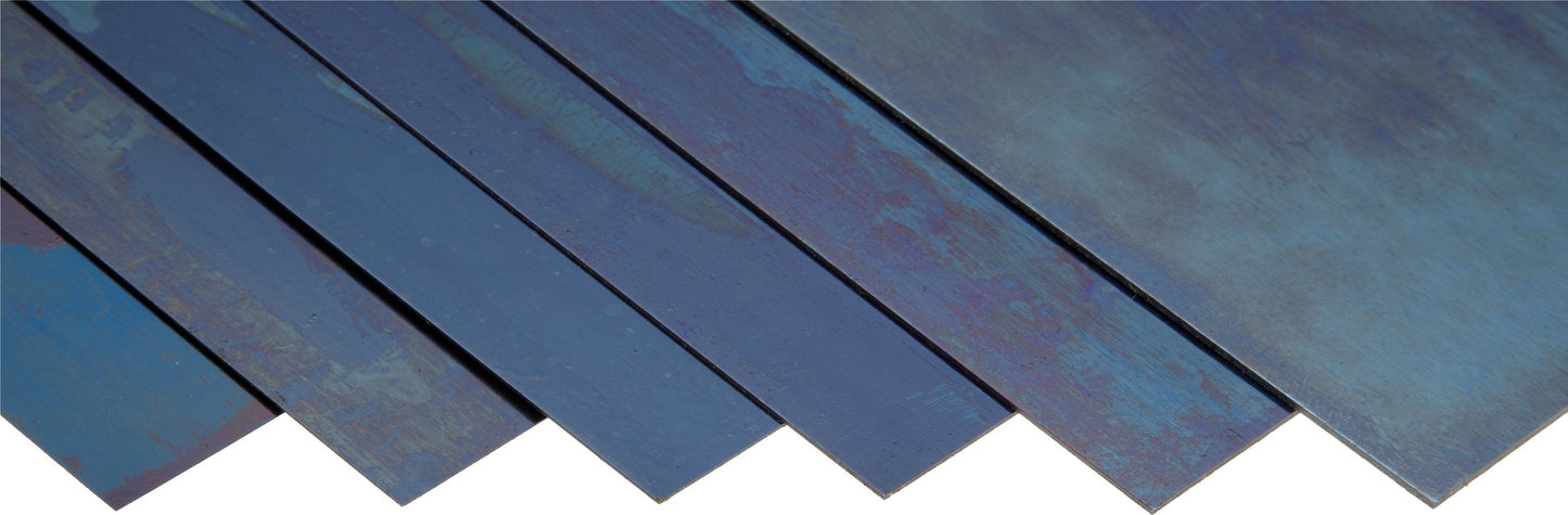 Precision Brand Spring Steel 1095 Shim Sheet Assortment, Blue Tempered, Polished Finish, AMS 5122, SAE 1095, AISI 1095, Blue, 0.005", 0.010", 0.015", 0.020", 0.025", 0.032" Thick, 6" Width, 12" Length (Pack of 6)
