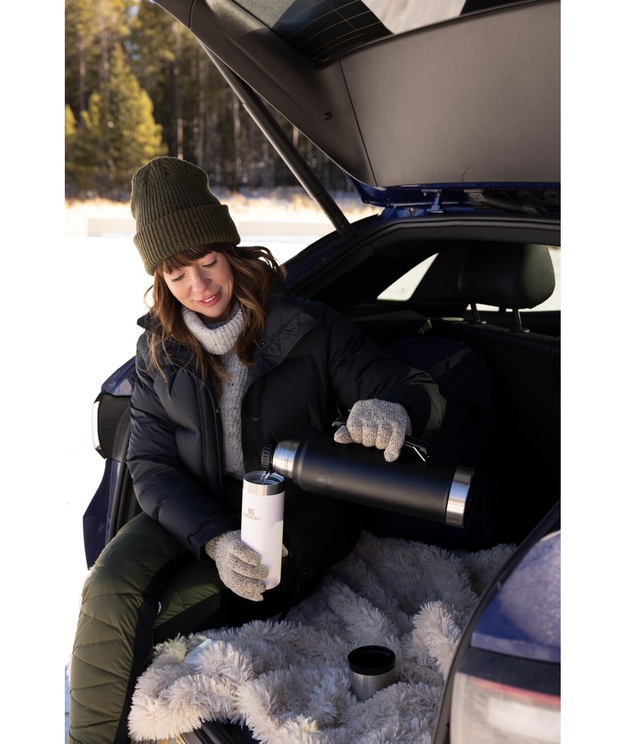 Stanley Classic Legendary Vacuum Bottle 1.5 qt Wide Mouth with Leakproof Cup Lid Keep Drinks Hot or Cold Packable for Travel Insulated Stainless Steel Thermal Bottle BPA-Free Black 2.0