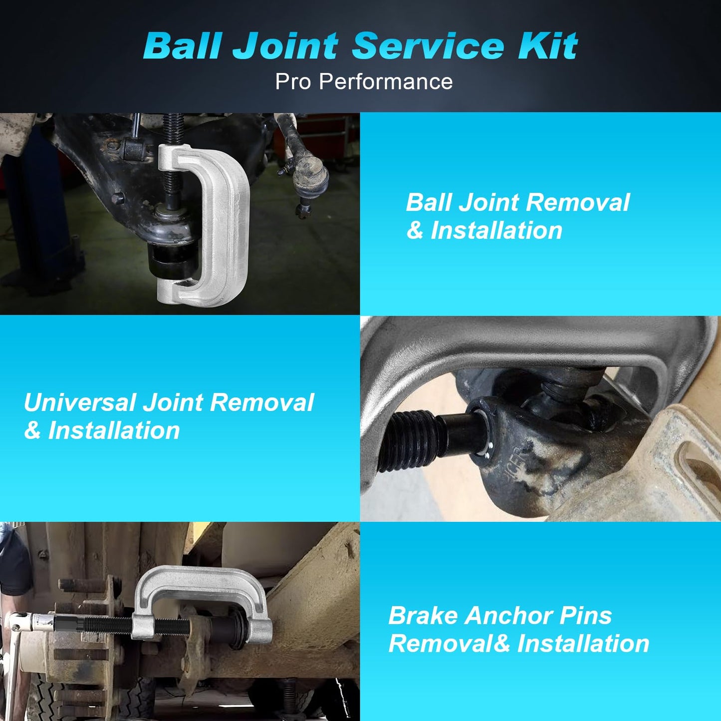 Nilight Ball Joint Press kit with 4x4 Adapters, Ball Joint Remove and Install Tools, 10 PCS Ball Joint Service Kit for Most 2WD and 4WD Cars and Light Trucks