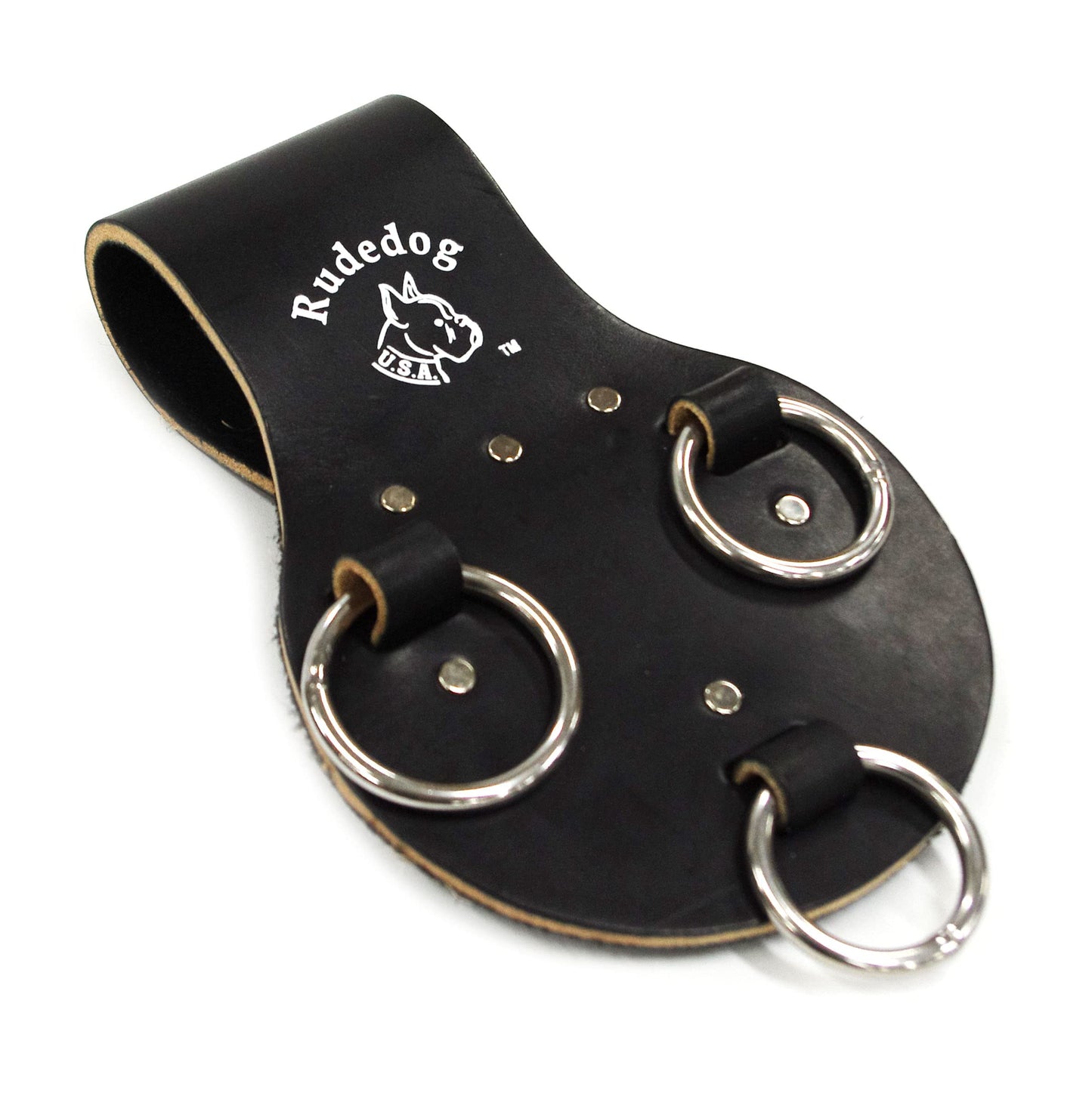 3-Ring Spud Wrench Holder - Premium Black Leather - Rudedog USA #3035