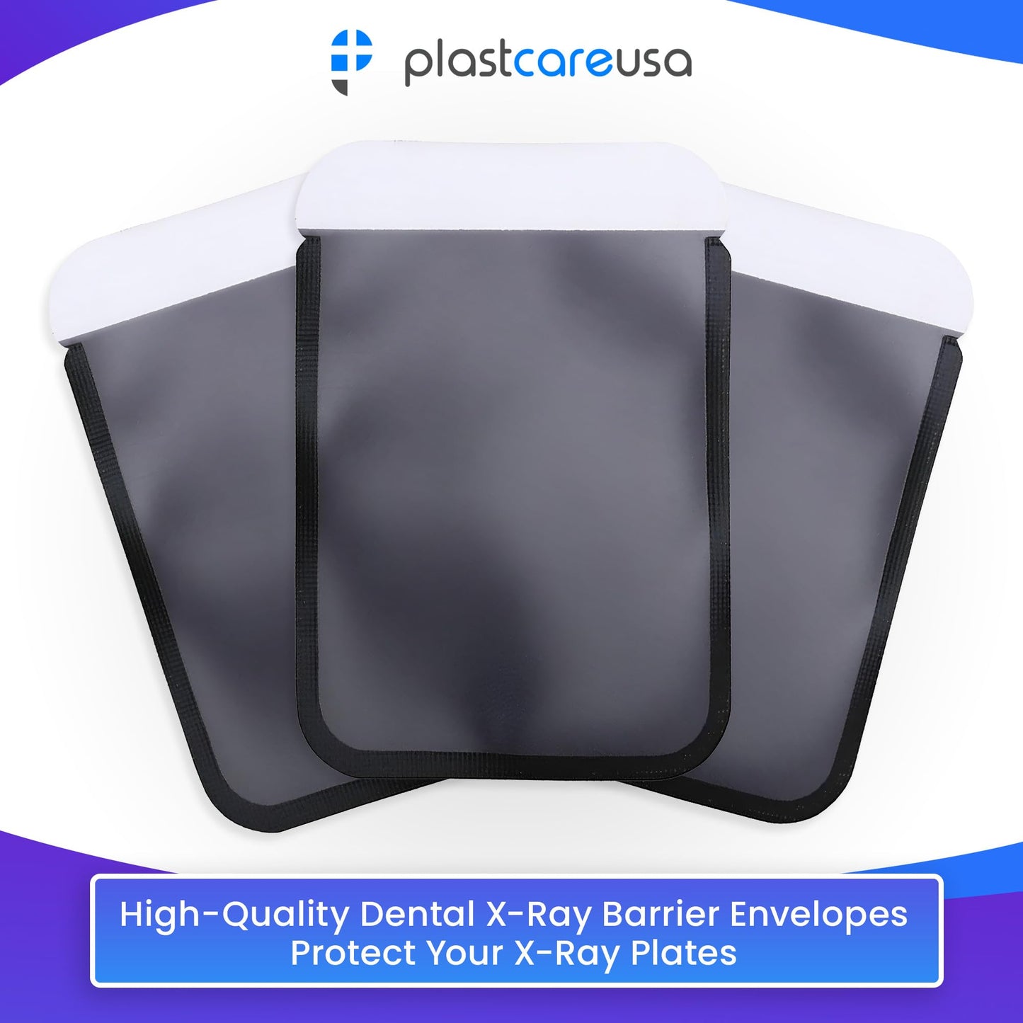 1000 Dental X-Ray Barrier Envelopes (Size 2) - Disposable Protective Sleeves for Digital Phosphor Plate Imaging Sensor - Dental Phosphor Plate Envelope (10 Boxes) by PlastCare USA