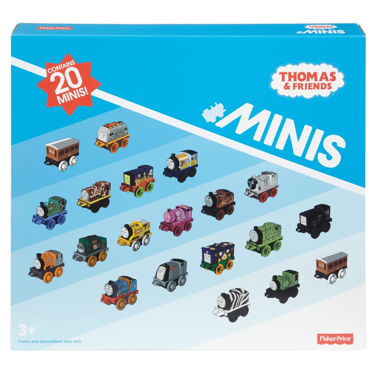 Thomas & Friends Toy Trains MINIS 20 Pack of Miniature Push-Along Engines & Railway Vehicles for Pretend Play Preschool Kids Ages 3+ Years