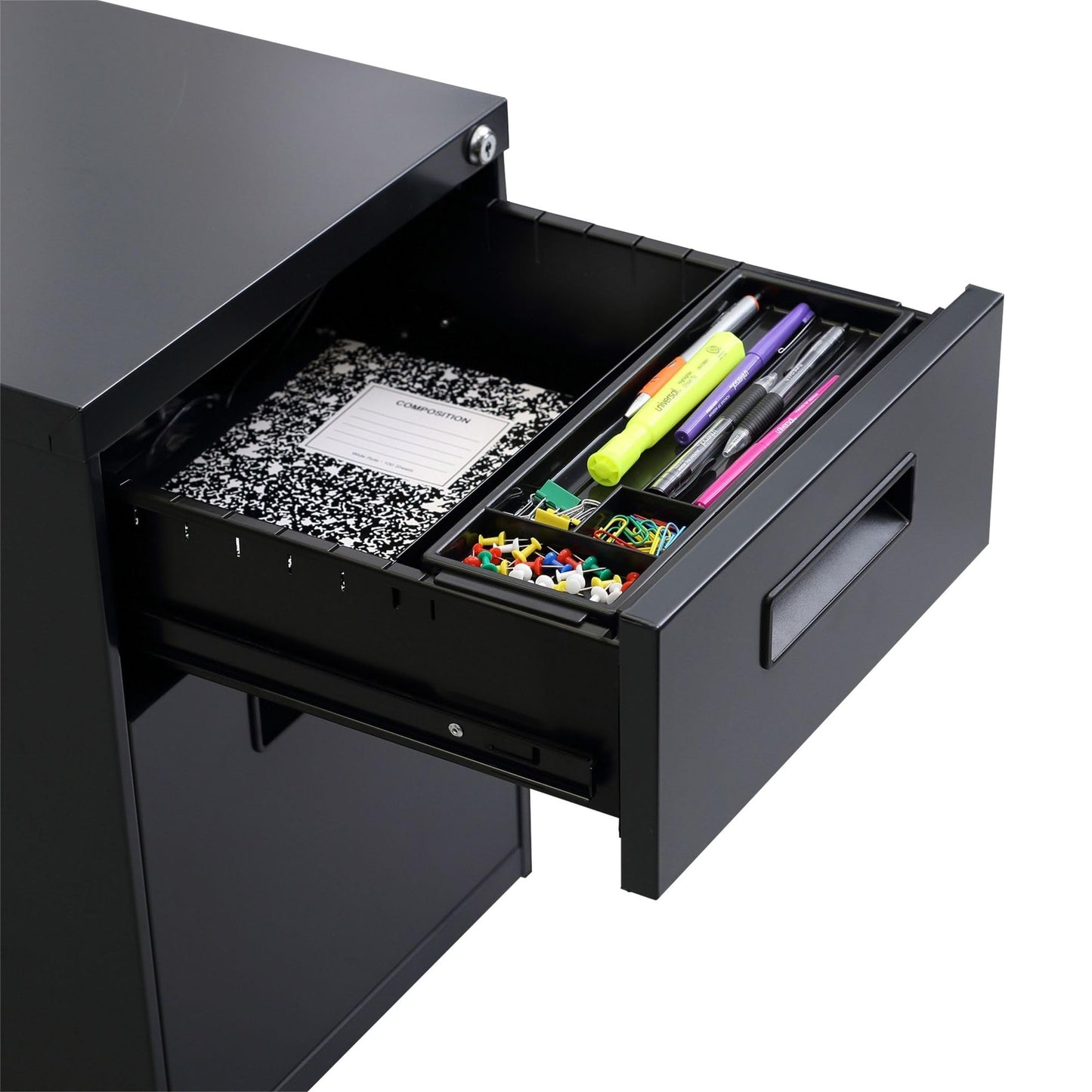 Alera ALE Two-Drawer Metal Pedestal File, 14 7/8w x 19 1/8d x 21 3/4h, Charcoal