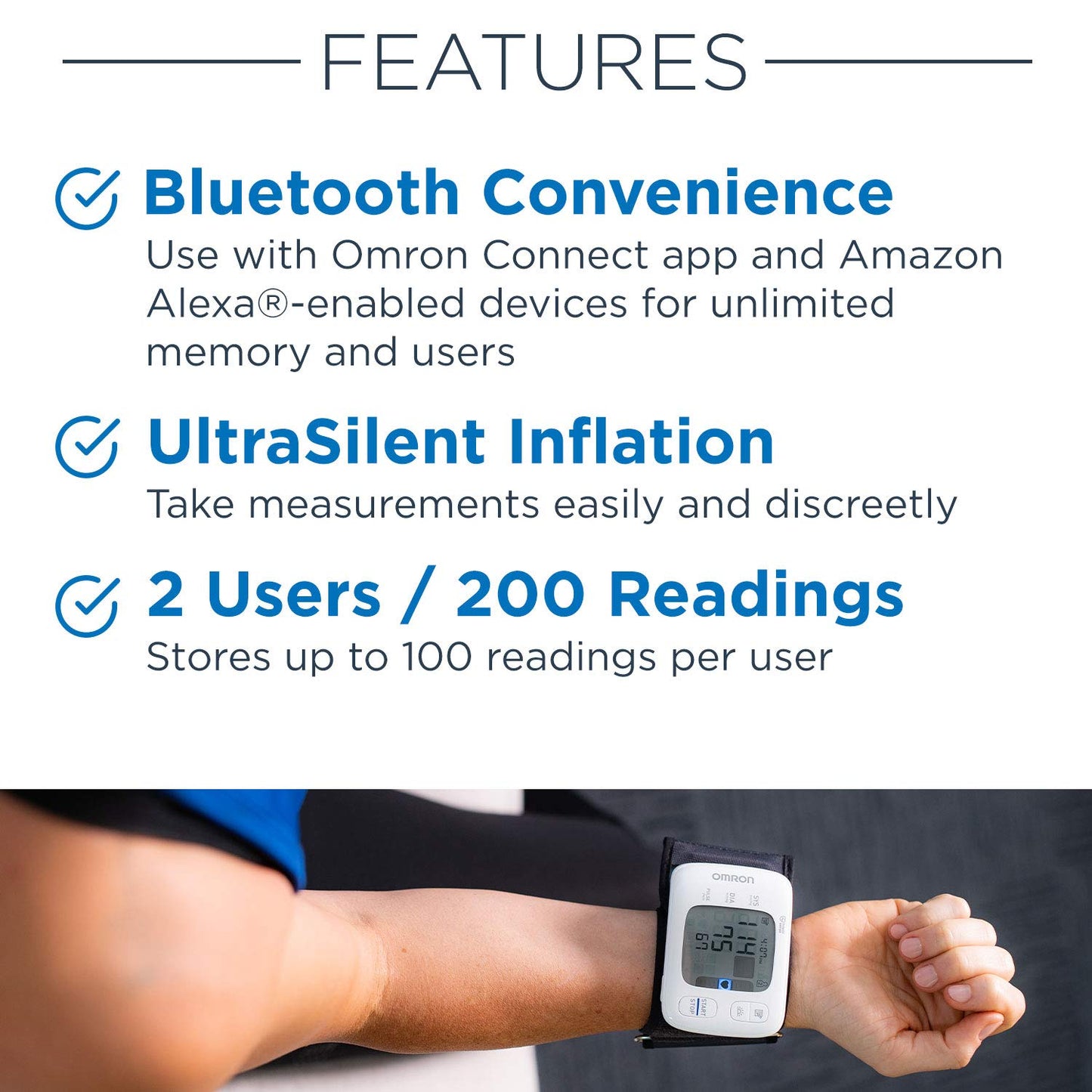 OMRON Gold Wireless Wrist Blood Pressure Monitor for Home Use - #1 Doctor & Pharmacist Recommended Brand - Clinically Validated - Connect App
