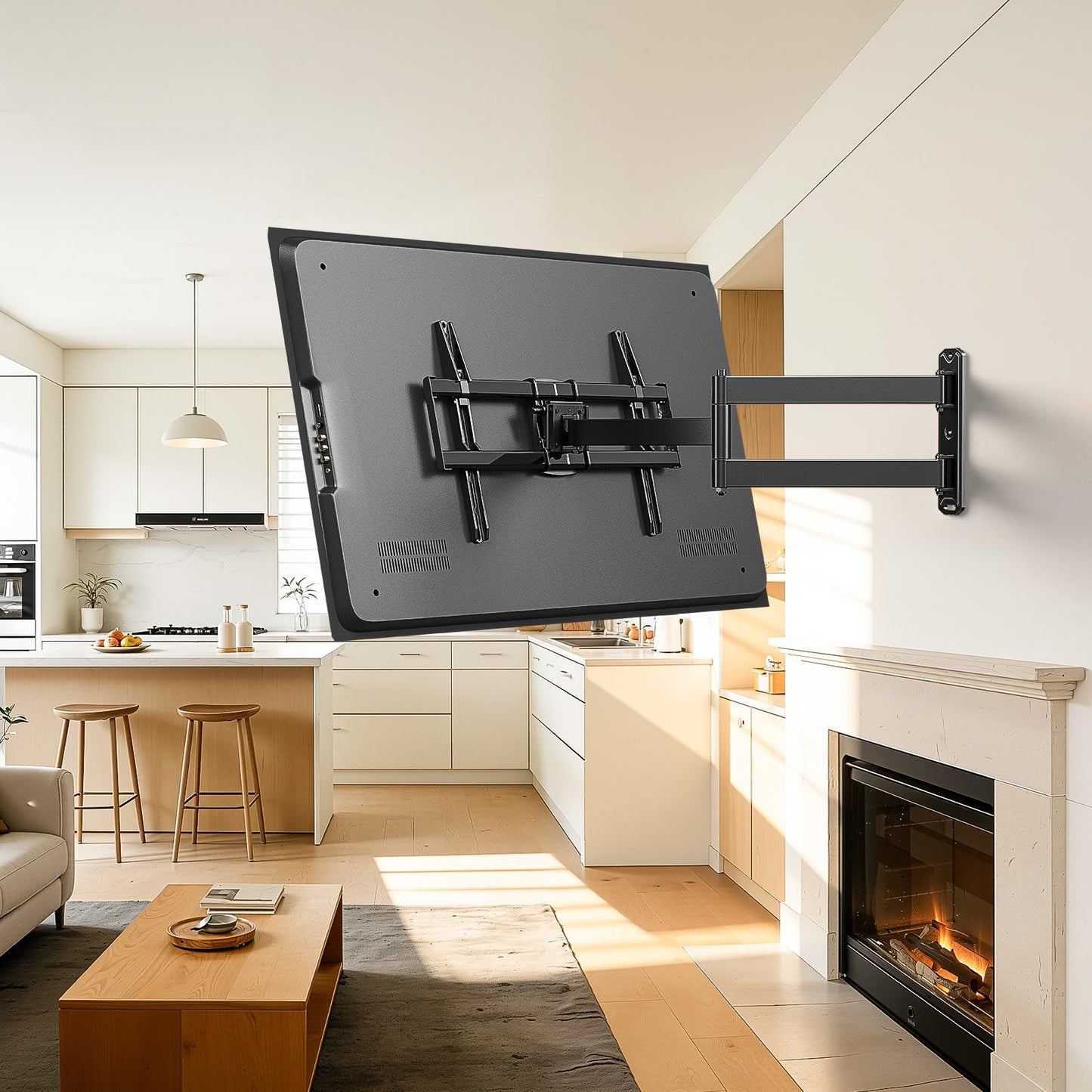 USX MOUNT Corner TV Wall Mount with 32.05" Long Arm for 32-75 Inch TVs up to 100 lbs, Full Motion TV Wall Mount Bracket with Swivel and Tilt, Max VESA 600x400mm fit Most 32 40 50 55 60 65 70 75TVs