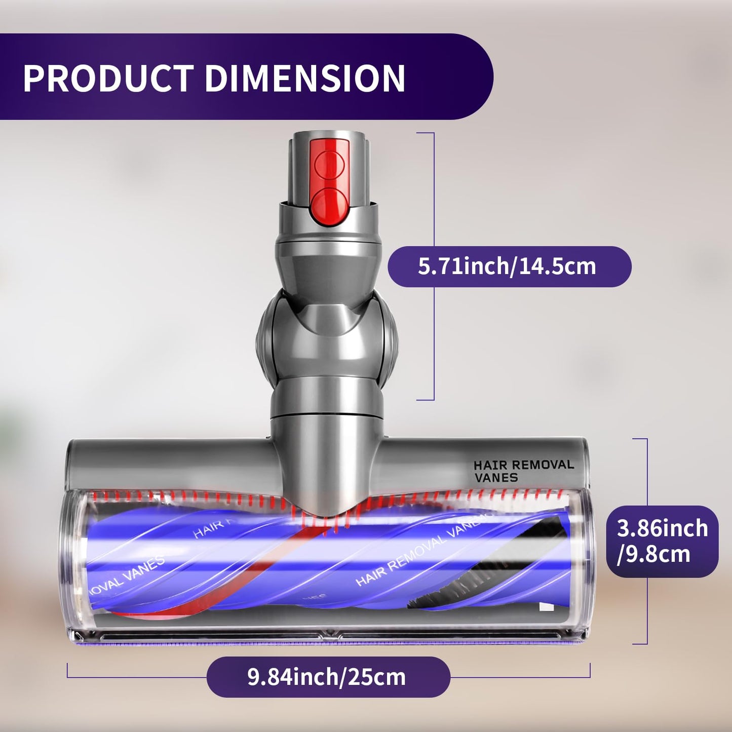 OTTWL V9 V12 Upgrade Anti-Tangle Replacement Head Compatible with Dyson V9(SV57), Digital Slim(SV18), V12 Detect Slim Cordless Vacuum Cleaners, Suitable for Hard Floor, Thin Carpet