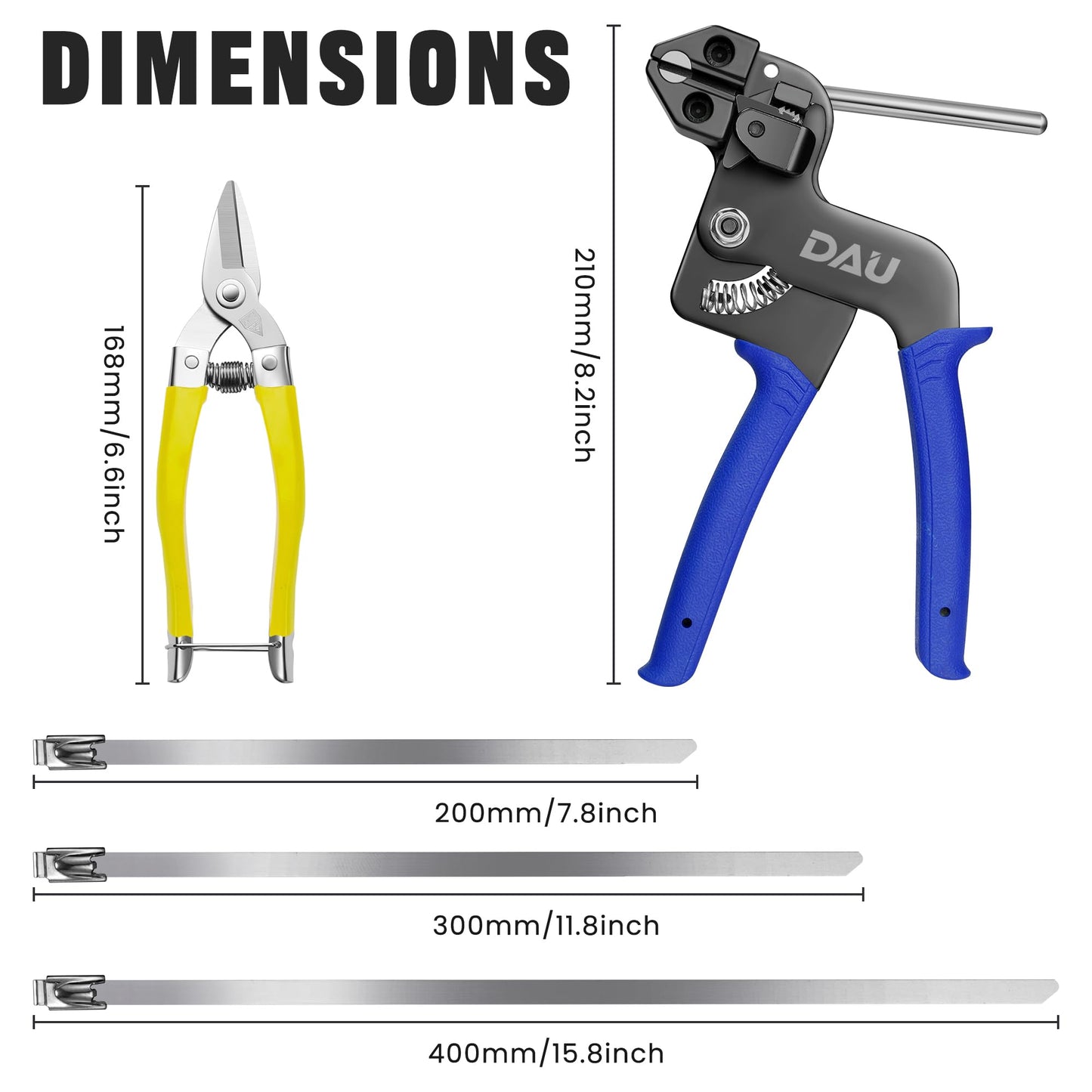 Stainless Steel Cable Tie Gun Kit with 150PCS Ties - Special Tool for Fastening and Cutting Metal Cable Ties- Ideal for Chain Link Fence, Dog Fence, Chicken Wire, Outdoor Fencing