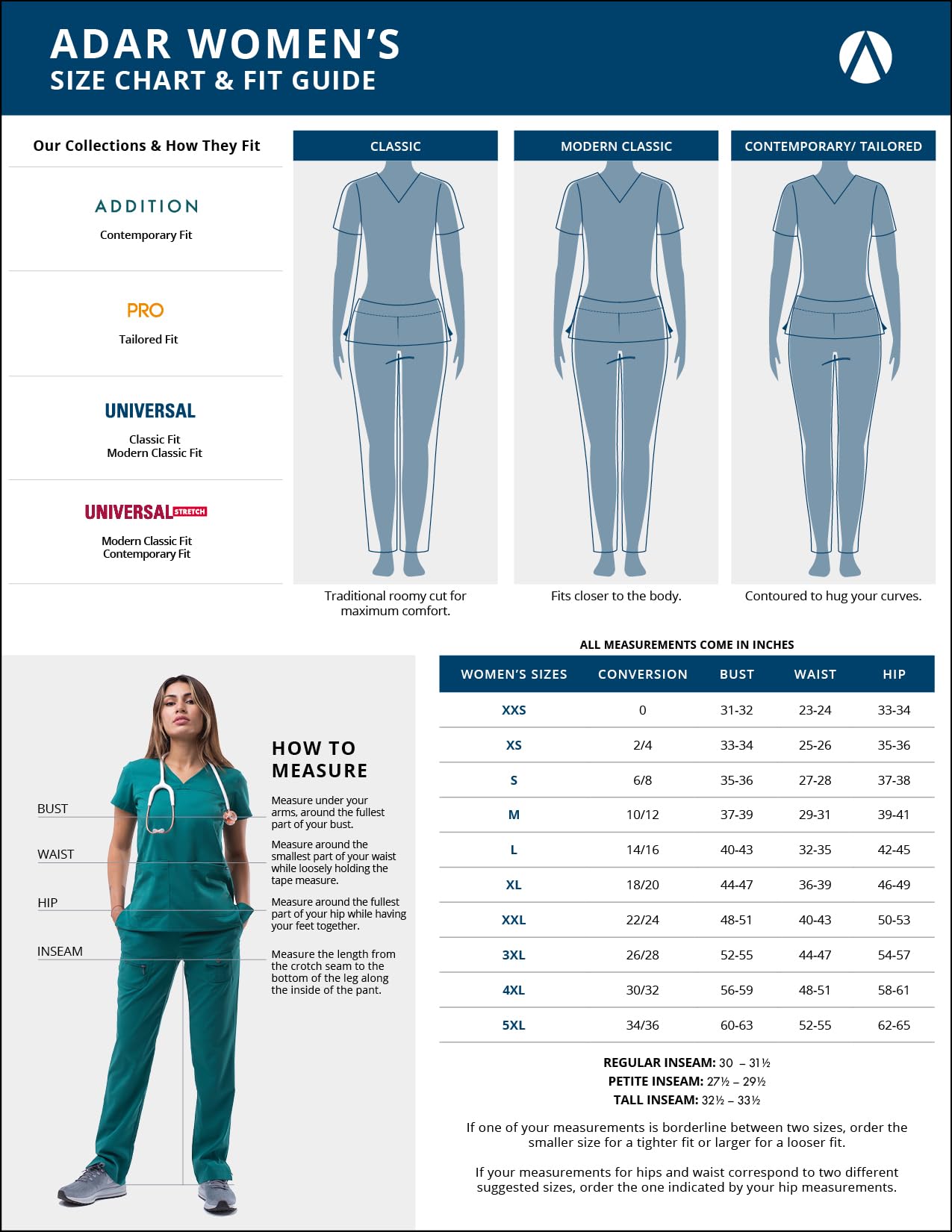 Adar Uniforms Pro Breakthrough Plus Scrub Set for Women, Enhanced V-Neck Top & Multi Pocket Pants, 4400, Navy, S