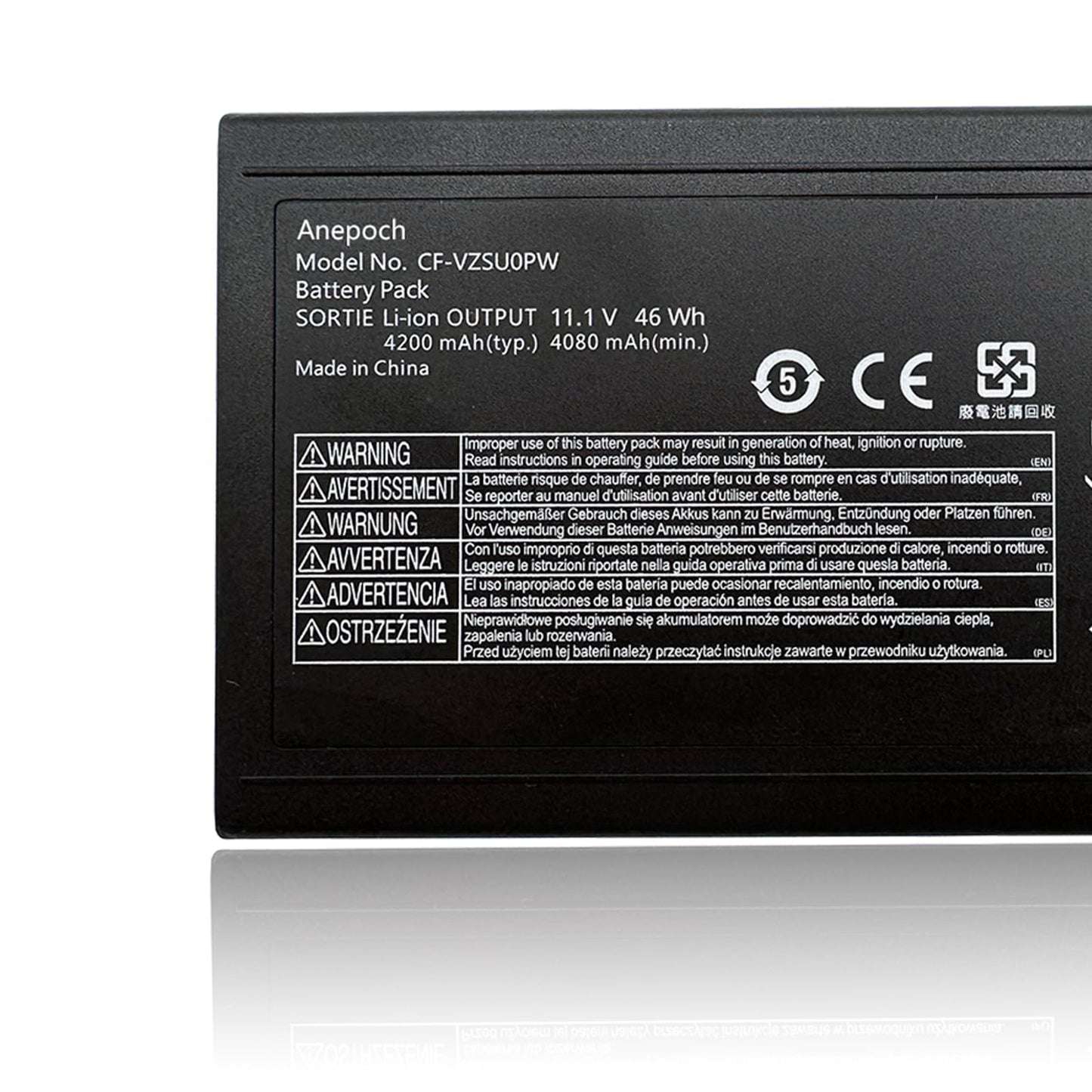 Anepoch CF-VZSU0PW Laptop Battery Replacement for Panasonic TOUGHBOOK CF-54 CF-54F0961NE CF54 Series CF-VZSU0LW CF-VZSU0PR CF-VZSU0GW 11.1V 46Wh 4200mAh
