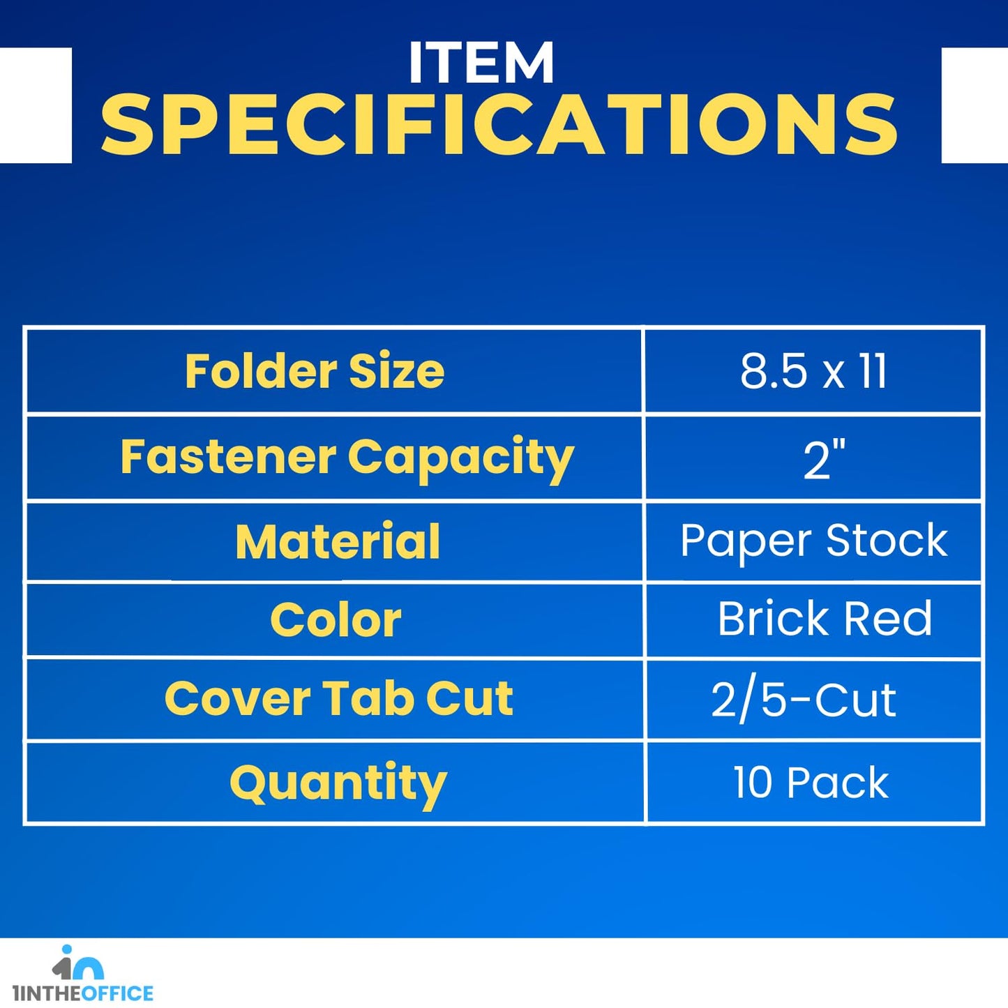 1InTheOffice Classification Folder 2 Dividers Letter Size Green, Pressboard Classification Folders, 2.5" Expansion, 20 Pack