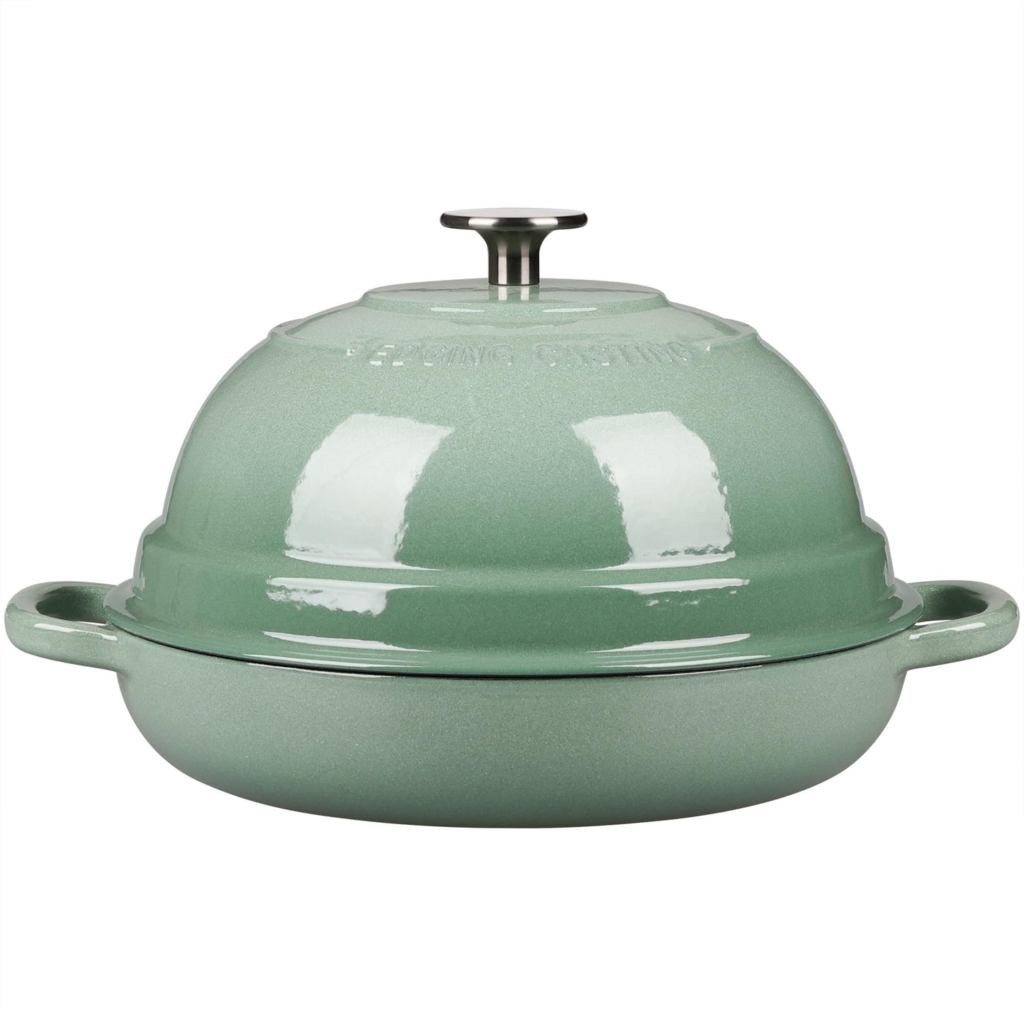 EDGING CASTING Enameled Cast Iron Dutch Oven Pot with Lid, Round Bread Oven for Homemade Sourdough Bread Baking, 6 Quart, Sage Green