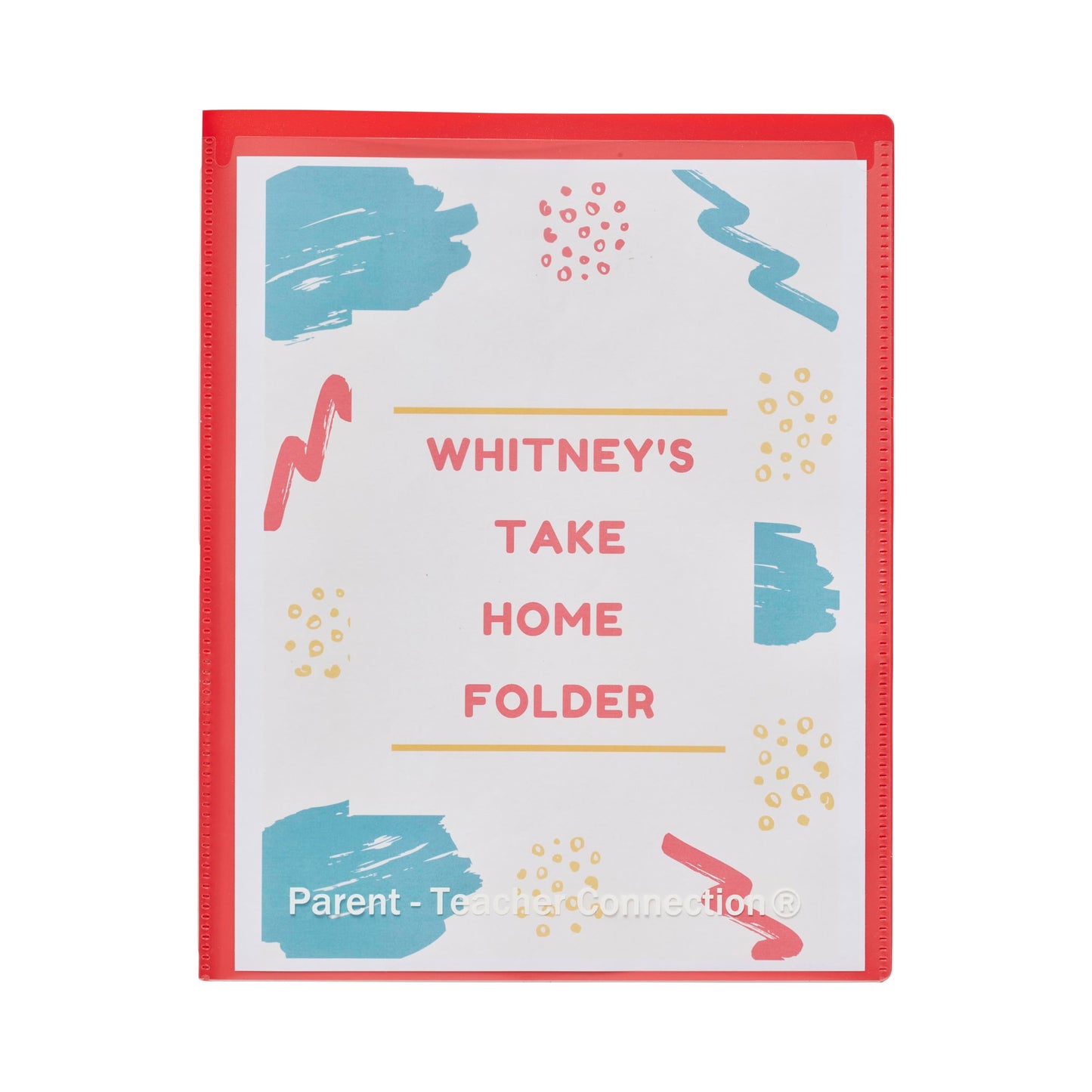ECR4Kids 2-Pocket Parent-Teacher Classroom Communication Folder, School Supplies, Red, 36-Piece