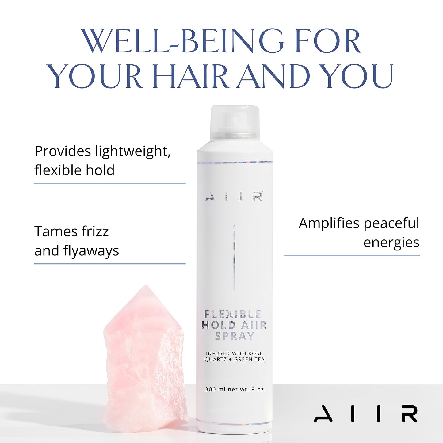 AIIR Flexible Hold Hairspray - Finishing Spray with Light Hold, Soft & Touchable Finish, Enhance Style & Shine, Fight Frizz with Humidity Resistance, Lightweight Hairspray for Fine Thin Hair, 9 oz