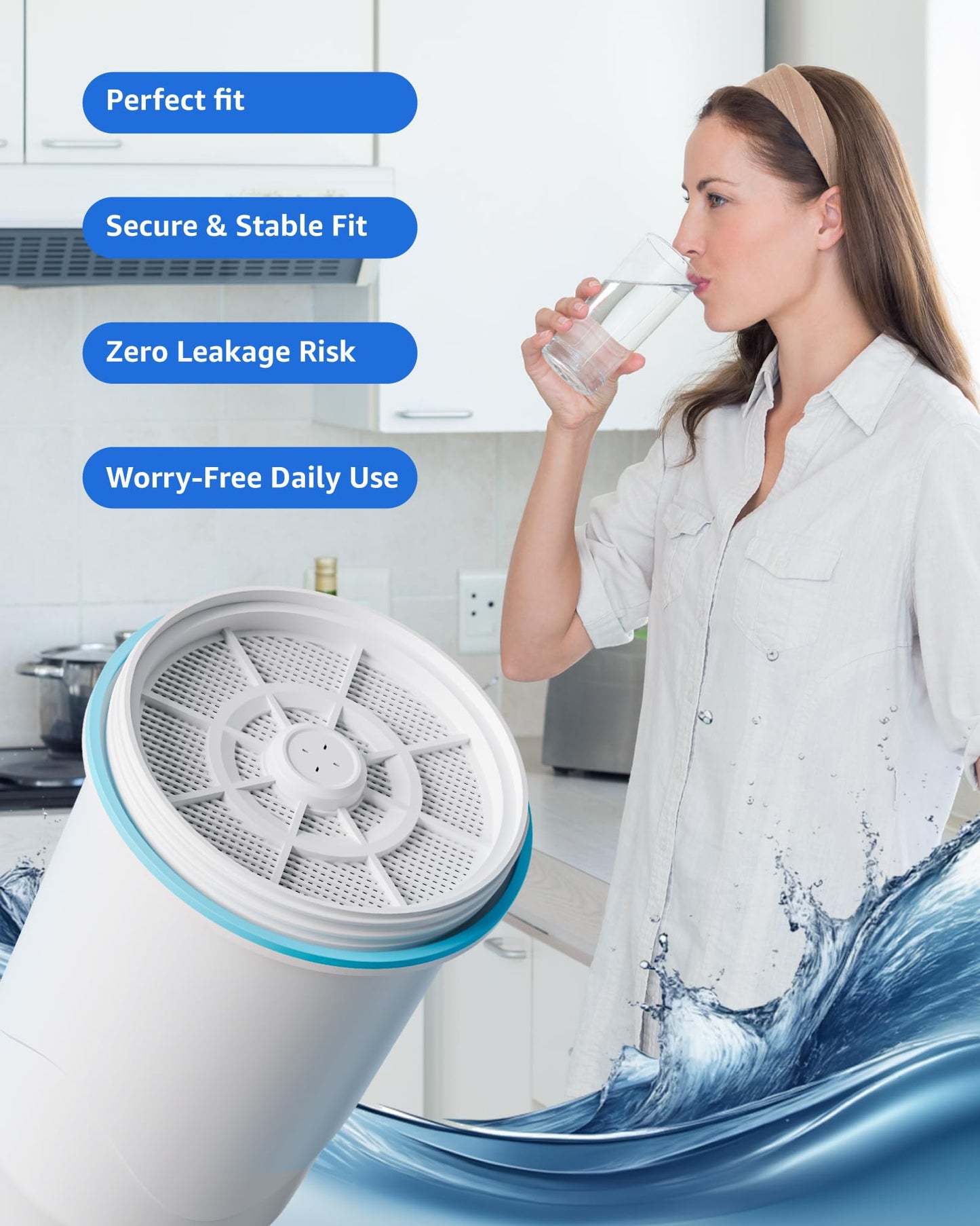 Compatible with Zero Pitcher and Dispenser ZR-001 ZR-004 ZP-006 ZR-017, 0 TDS, Reduce Lead, Mercury, Chlorine and Contaminants by DRINKCLEAR, 4 Pack