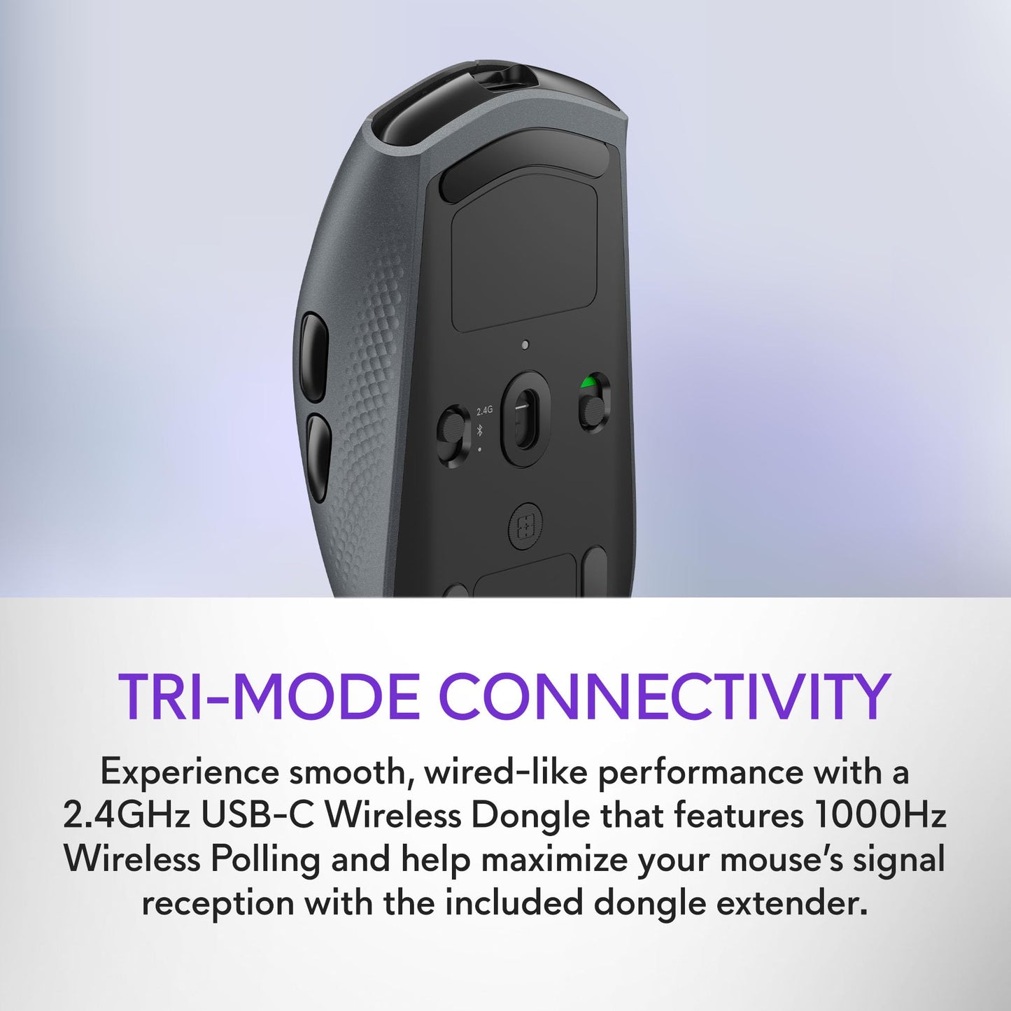 Alienware AW720M Tri-Mode Wireless Gaming Mouse - 2.4GHz Wireless, Bluetooth 5.1, 26,000 DPI, 8-Fully Programmable Buttons, Magnetic Snap Charging Adapter USB-A to USB-C Cable - Dark Side of The Moon