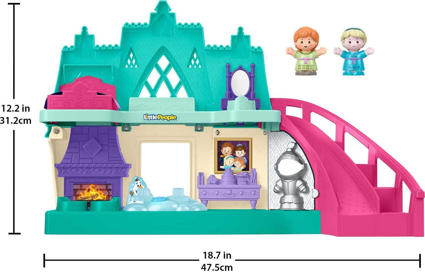 Fisher-Price Disney Frozen Arendelle Castle Playset with Lights & Sounds by Fisher-Price Little People, 2 character figures, toddler toys