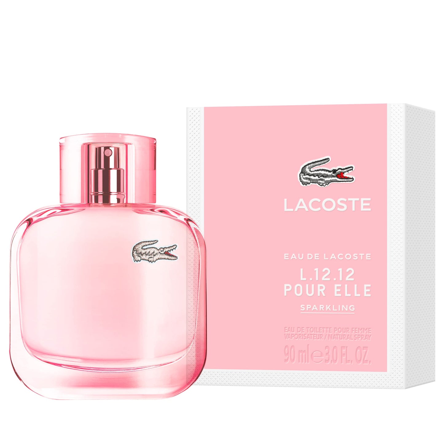 Lacoste L.12.12 Rose Sparkling Eau de Toilette - Long Lasting Fragrance with notes of Mandarin, Cotton Candy & Vetiver - Ambery & Fruity - 3.3 fl. oz.