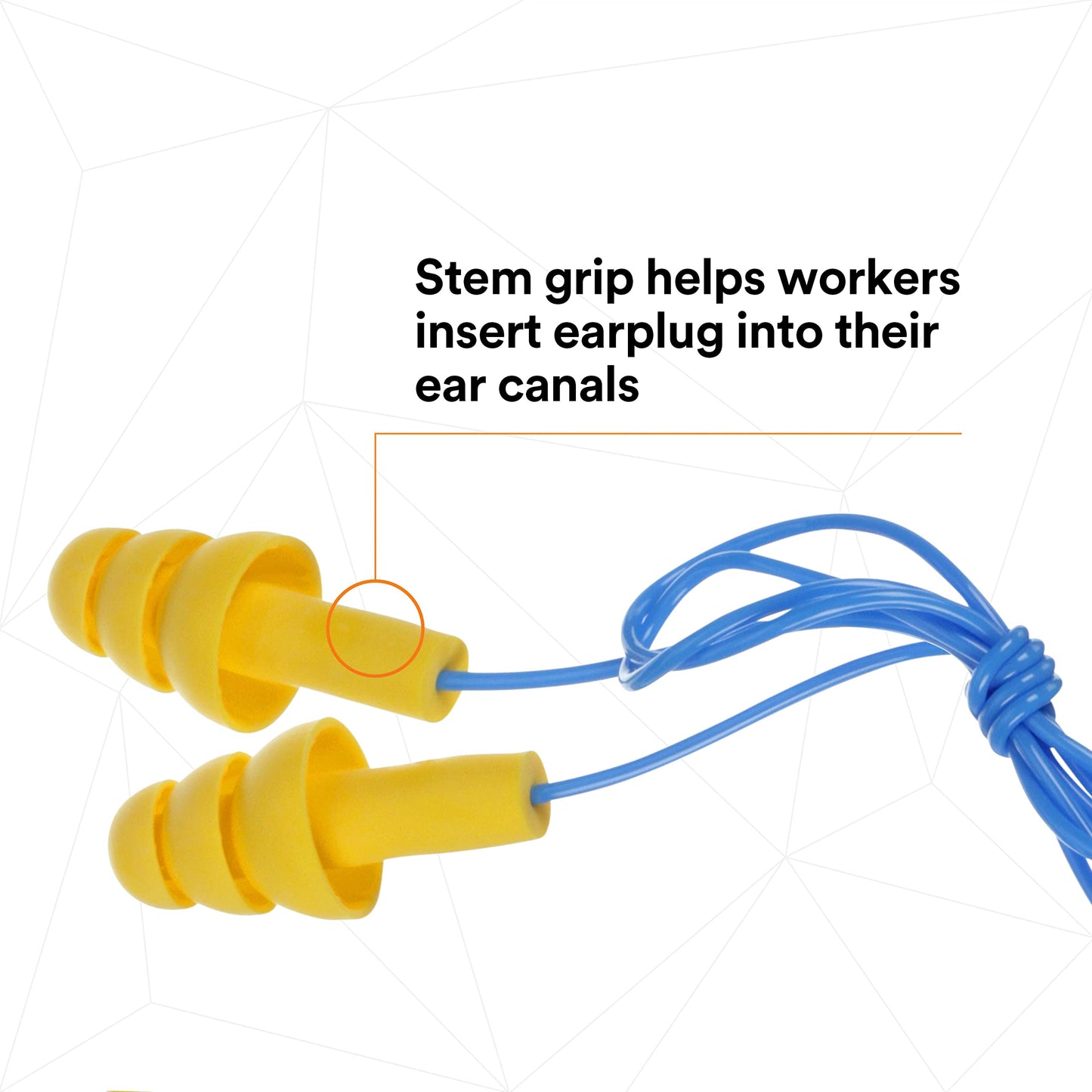 3M E-A-R UltraFit Corded Ear Plugs 340-4004, 100-Pair, Yellow, Poly Bag 3404004