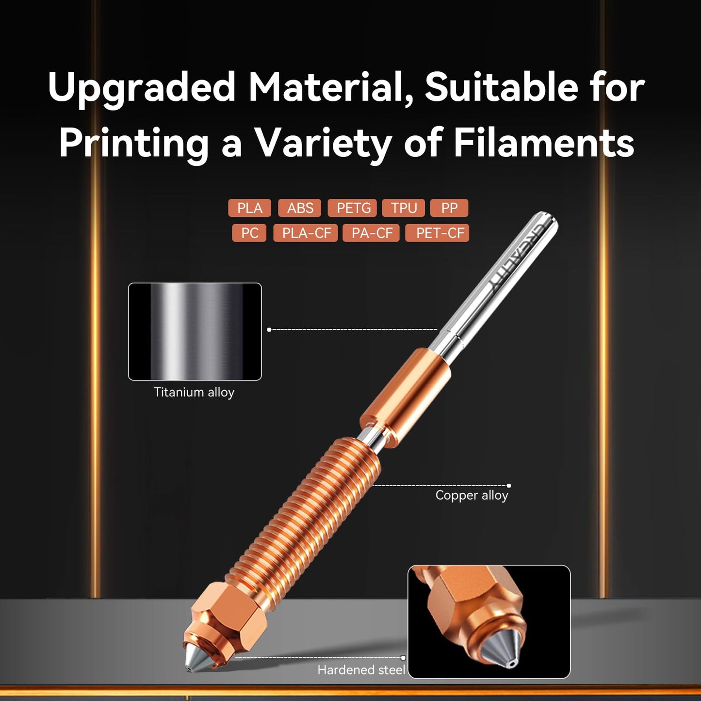 2025 Official Creality K1/K1 Max/K1C Hotend Upgrades Kit, K1 Series Ceramic Heating Block Kit, 3D Printers Hotend with Integrated Quick-Swap Nozzle, Supports 300°C High Temperature, 600mm/s High-Speed