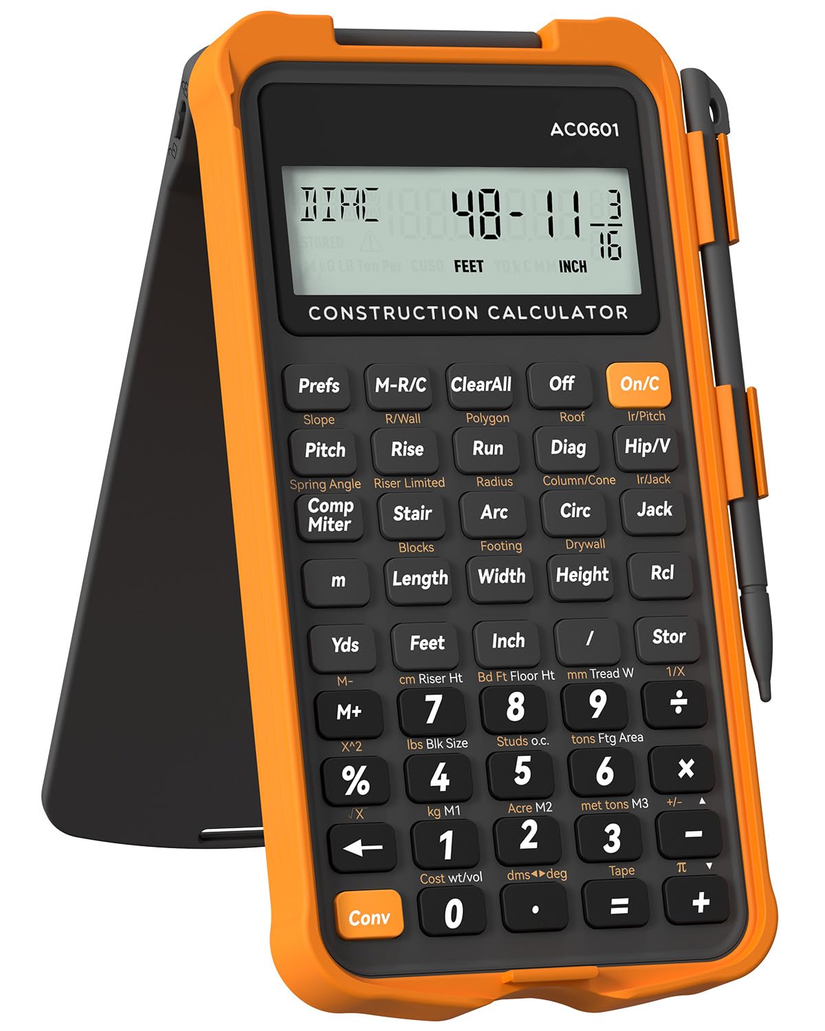 Construction Calculator with Writing Tablet Industrial & Scientific ROATEE Engineering Calculator for Contractor, Concrete Pocket Feet-inch-Fraction Calculators for Carpenter, Framer, Remodeler
