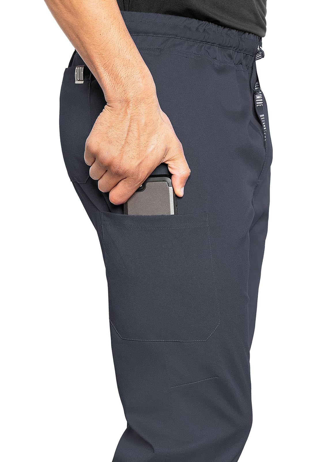 Med Couture Bowen Scrub Jogger Pants for Men - Perfect for Casual Wear and Active Lifestyles MC7777, Pewter, Large