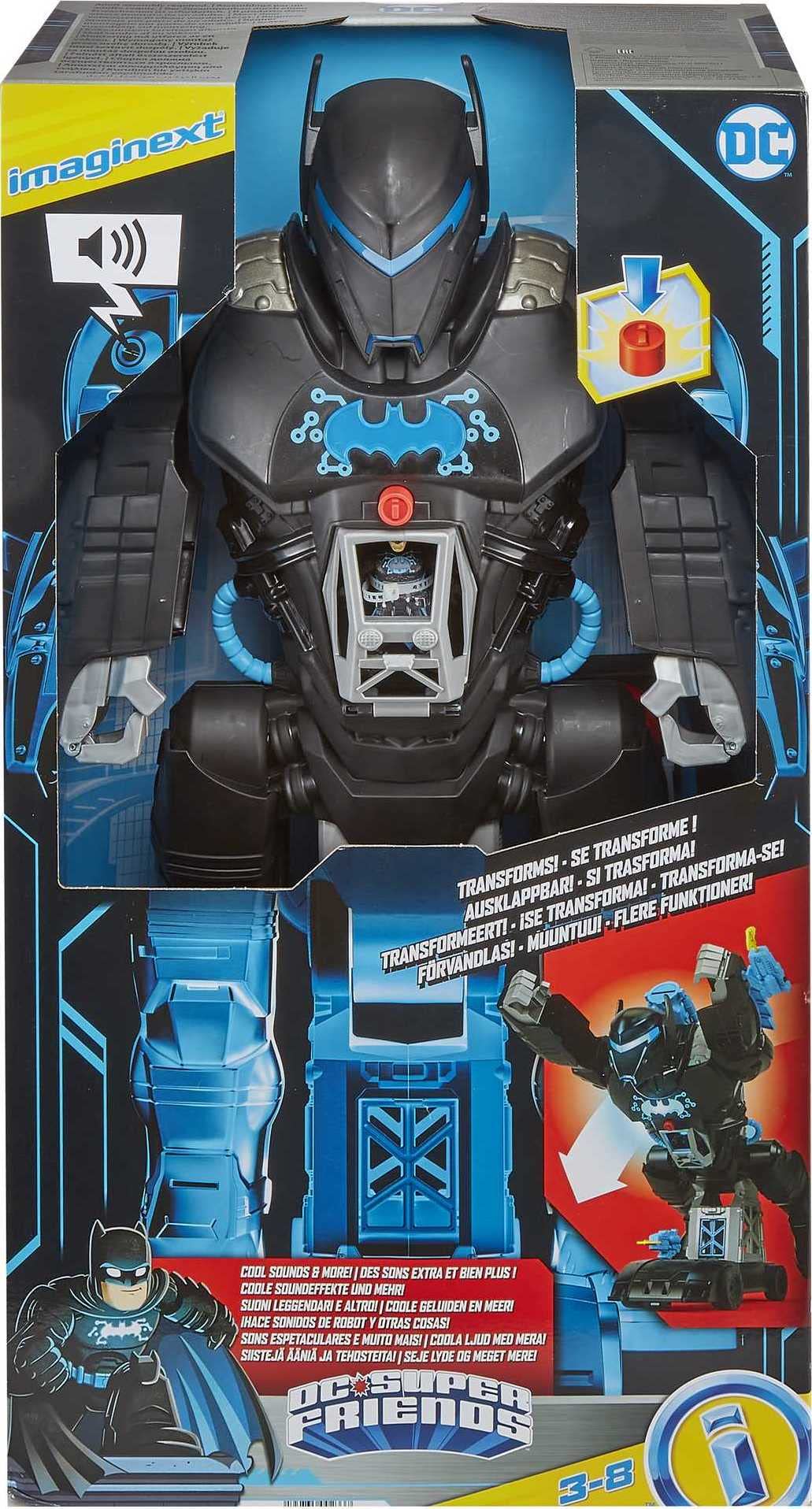 Fisher-Price Imaginext DC Super Friends Batman Toy Bat-Tech Batbot Playset 2-Ft-Tall Robot with Lights & Sounds for Pretend Play Kids Ages 3+ Years