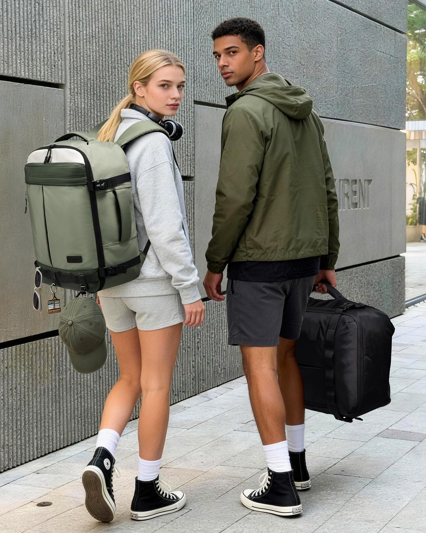 LOVEVOOK 40L Travel Backpack for Women Men, Airline Approved Carry On Luggage with 3 Cubes Accessories, TSA Personal Item Travel Cruise Essentials, Waterproof Weekender Overnight Bags fits 17" Laptop