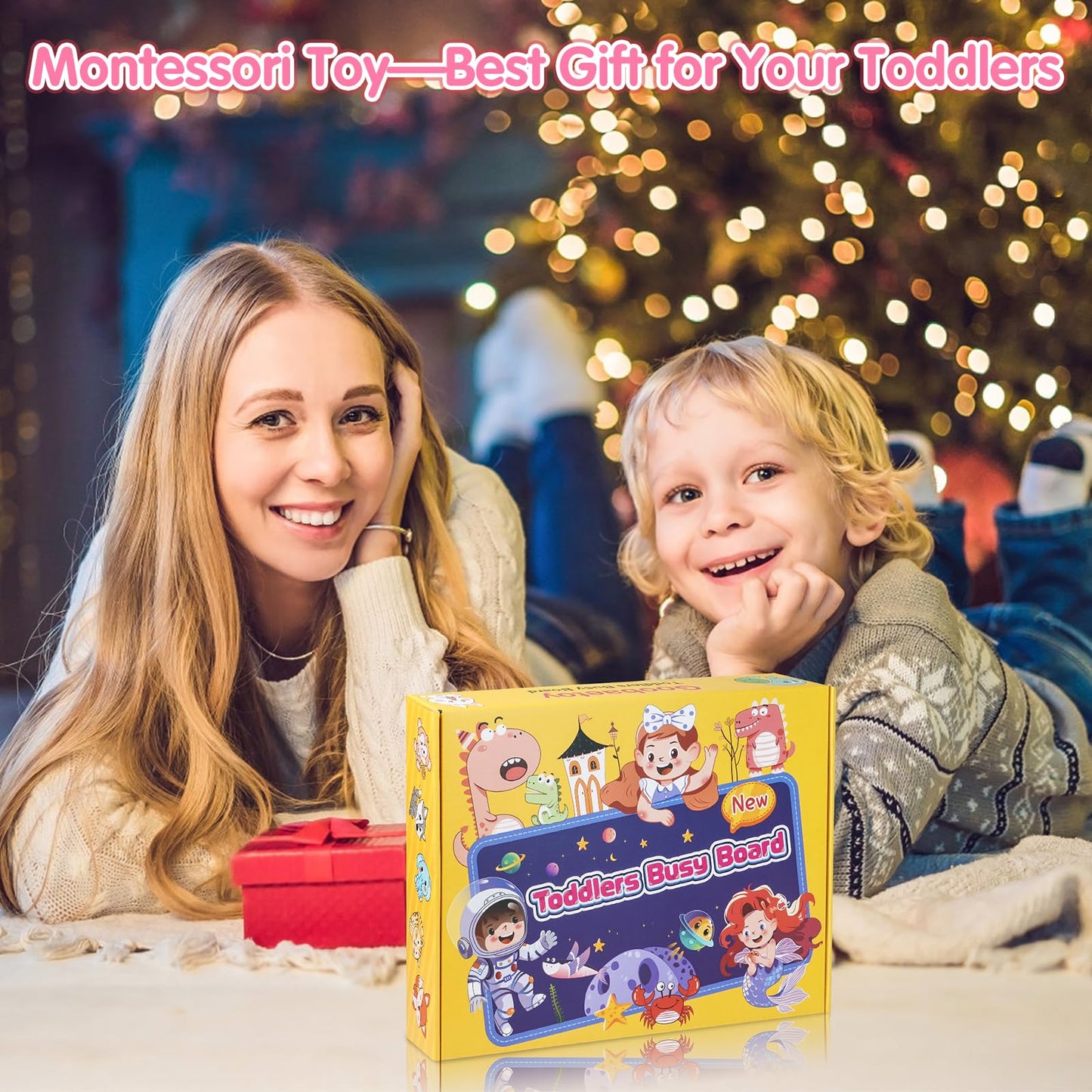 Busy Board Montessori Toys for Toddlers 3 4 5 6 Years Old Girl Gift Birthday Christmas, 10 Pages 30 Activities Sensory Educational Preschool Learning Toys, Fine Skill Travel Essential Toys