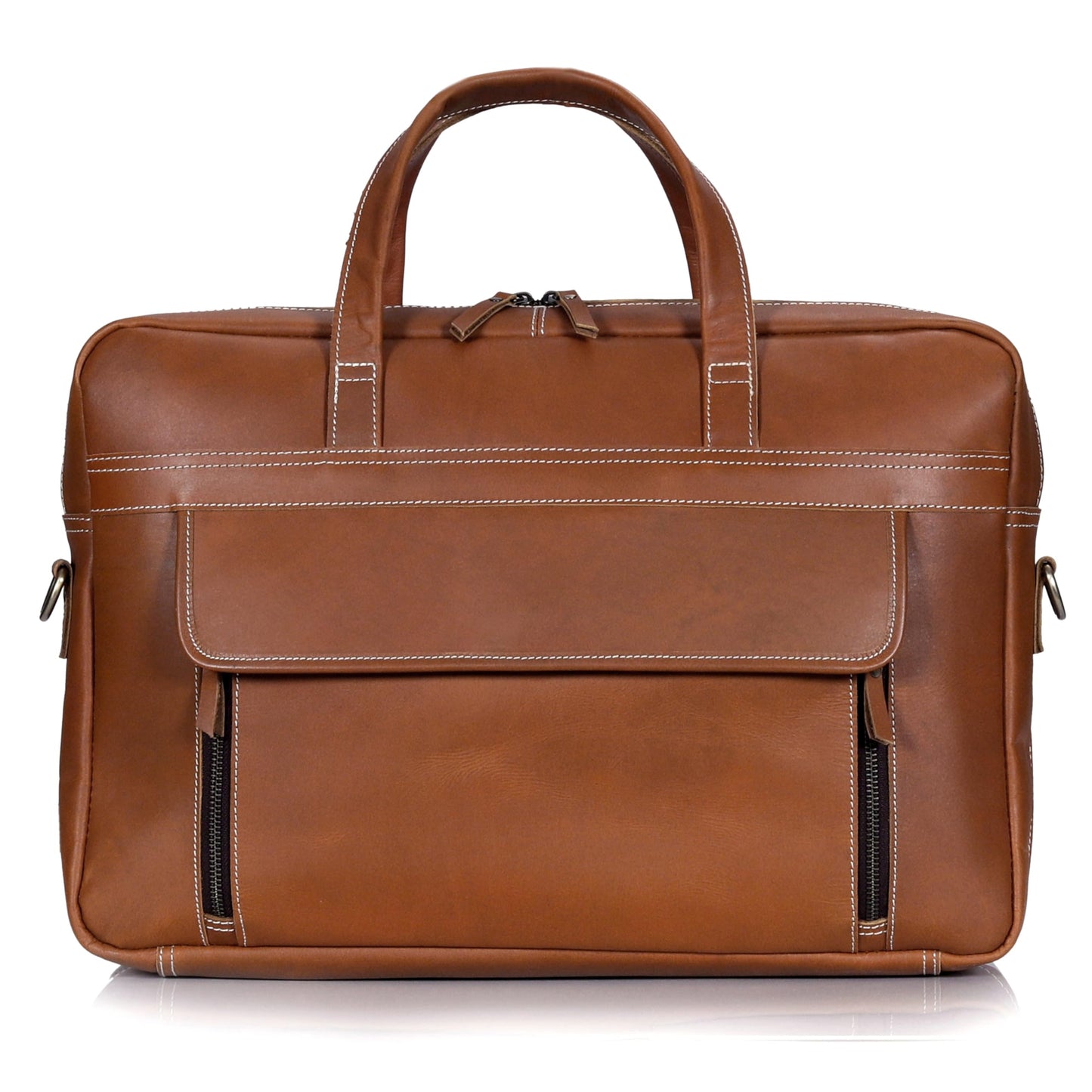 18 Inch Full Grain italian Leather Briefcase for Men, Top Choice Gifts, Handcrafted Laptop Bag (TAN) (18 inch)