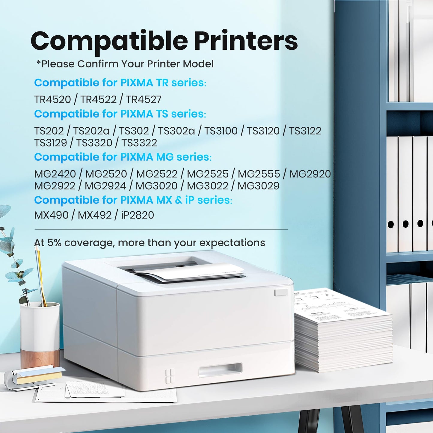 245XL Ink Cartridge Replacement for Canon 245XL Black Ink PG-245 XL Work for Canon MG2522 Printer Ink Cartridges PIXMA MG2520 MG2525 TR4520 TR4522 TR4527 TS202 TS302 TS3320 TS3322 MX490 MX492 (2Black)