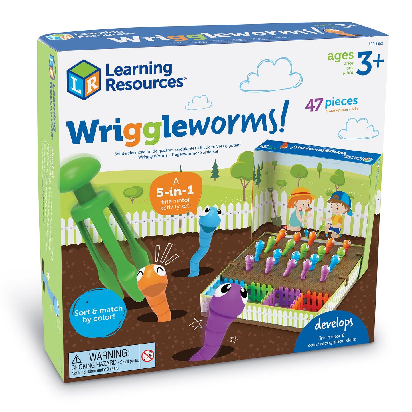 Learning Resources Wriggleworms! Fine Motor Activity Set, Toddler Fine Motor Skills, Ages 3+, Multicolor