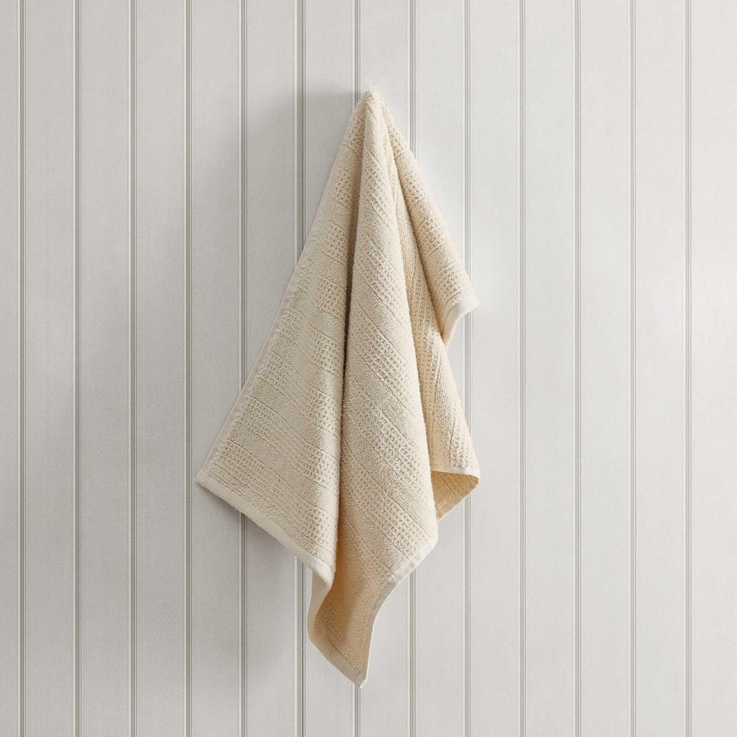 Martha Stewart - Bath Towels, Soft & Absorbent 100% Cotton Towels, Solid 500 GSM, 6-Piece Bathroom Towel Set with Textured Weave (Bedford Cottage Beige)