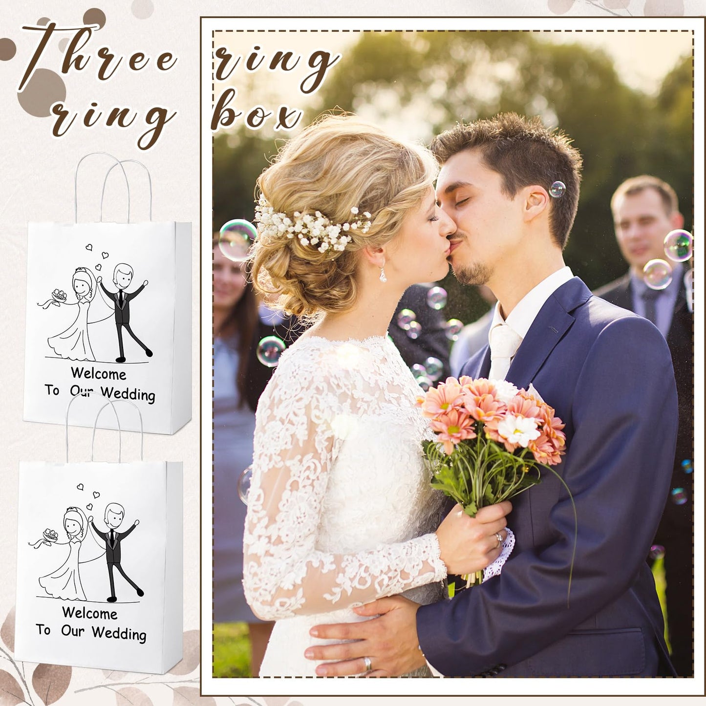 VercanMonth 60 Pcs Wedding Activities Includes 12 Wedding Gift Goodie Bags with Watercolor Pen 6 Snake Cube 12 Scratch Bookmarks 12 Animal Sticker 6 Felt Mini Board Game for Boys Girls Wedding Games