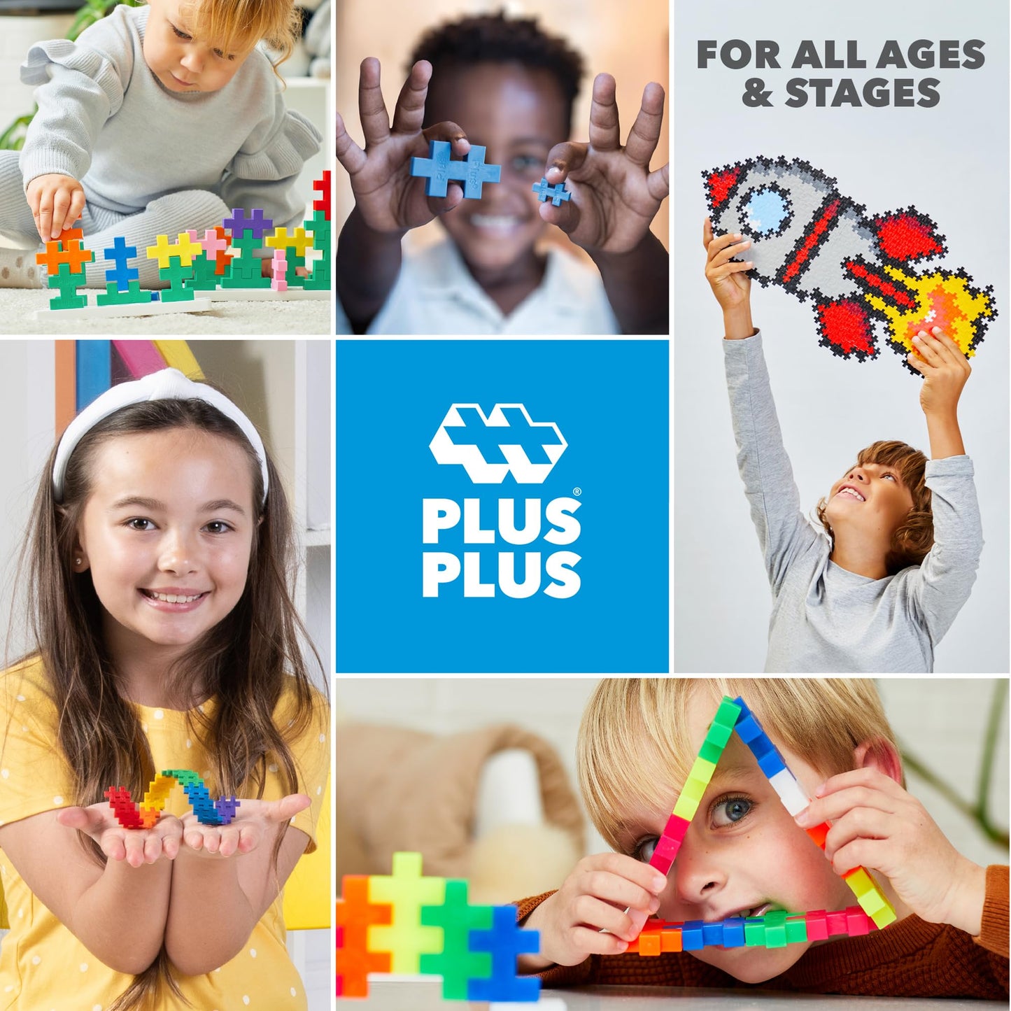 Plus Plus - Big Neon Mix - 100 Pieces - Creative Building and Construction Set - Mix of Neon Colors in a Box - Kids 1 to 6 Years - 3411