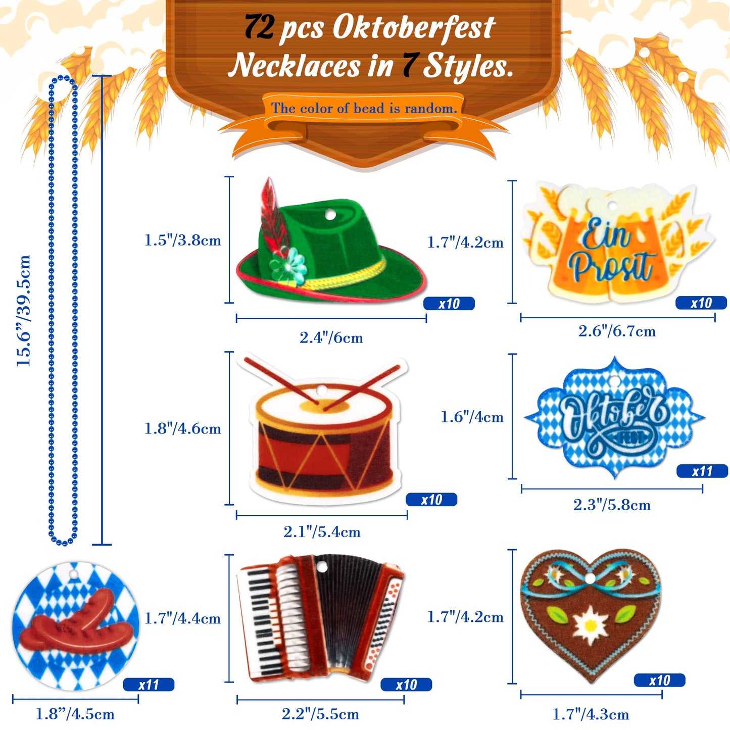 90shine 72PCS Oktoberfest Party Favors - German Themed Party Decorations Supplies