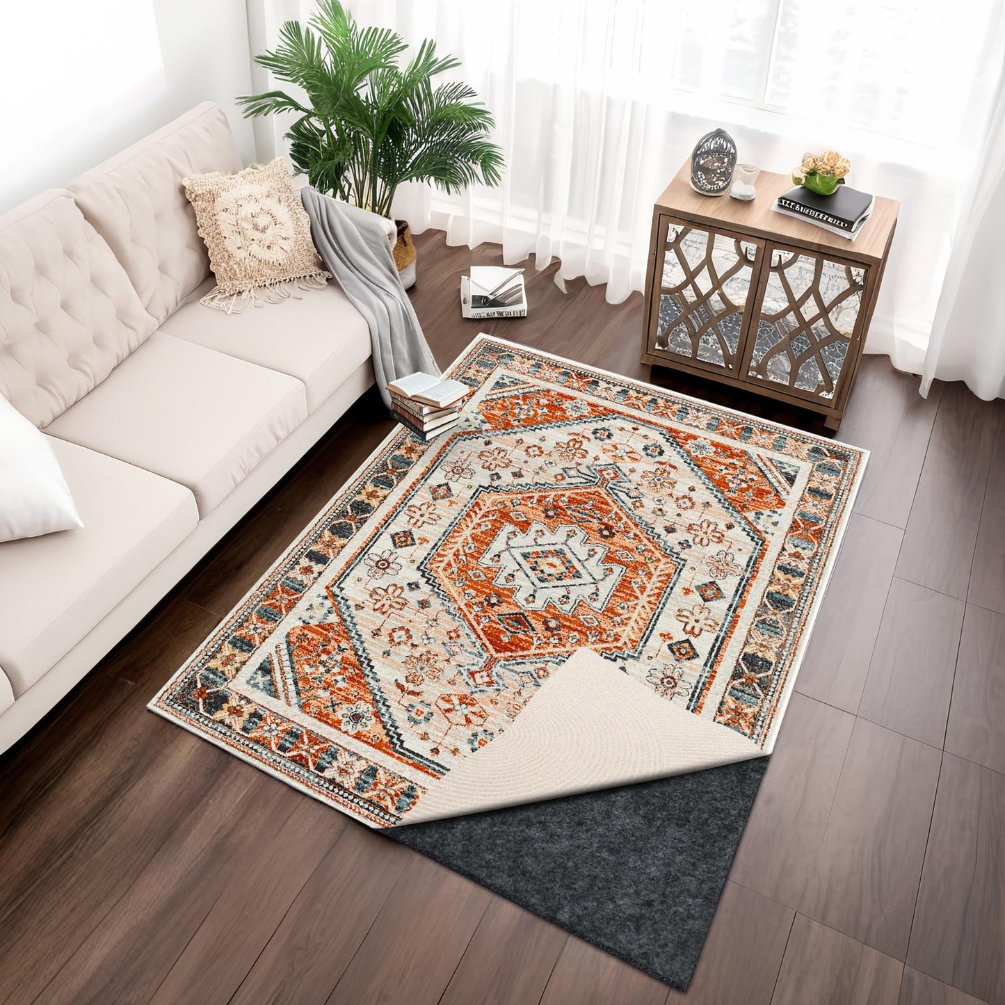 100% Waterproof Rug pad, 8x10 ft Area Rug Non-Slip Rug Pads, Carpet Pads for All Floors and finishes, Felt pad for Hardwood Floors, Keep Carpets in Place Soft and Secure